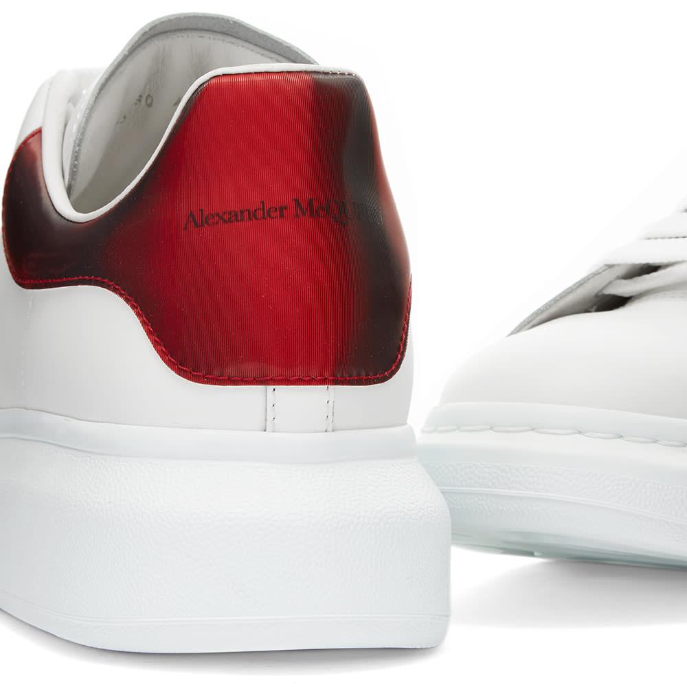 Alexander McQueen Leather Iridescent Heel Tab Wedge Sole Sneaker in White for Men - Lyst