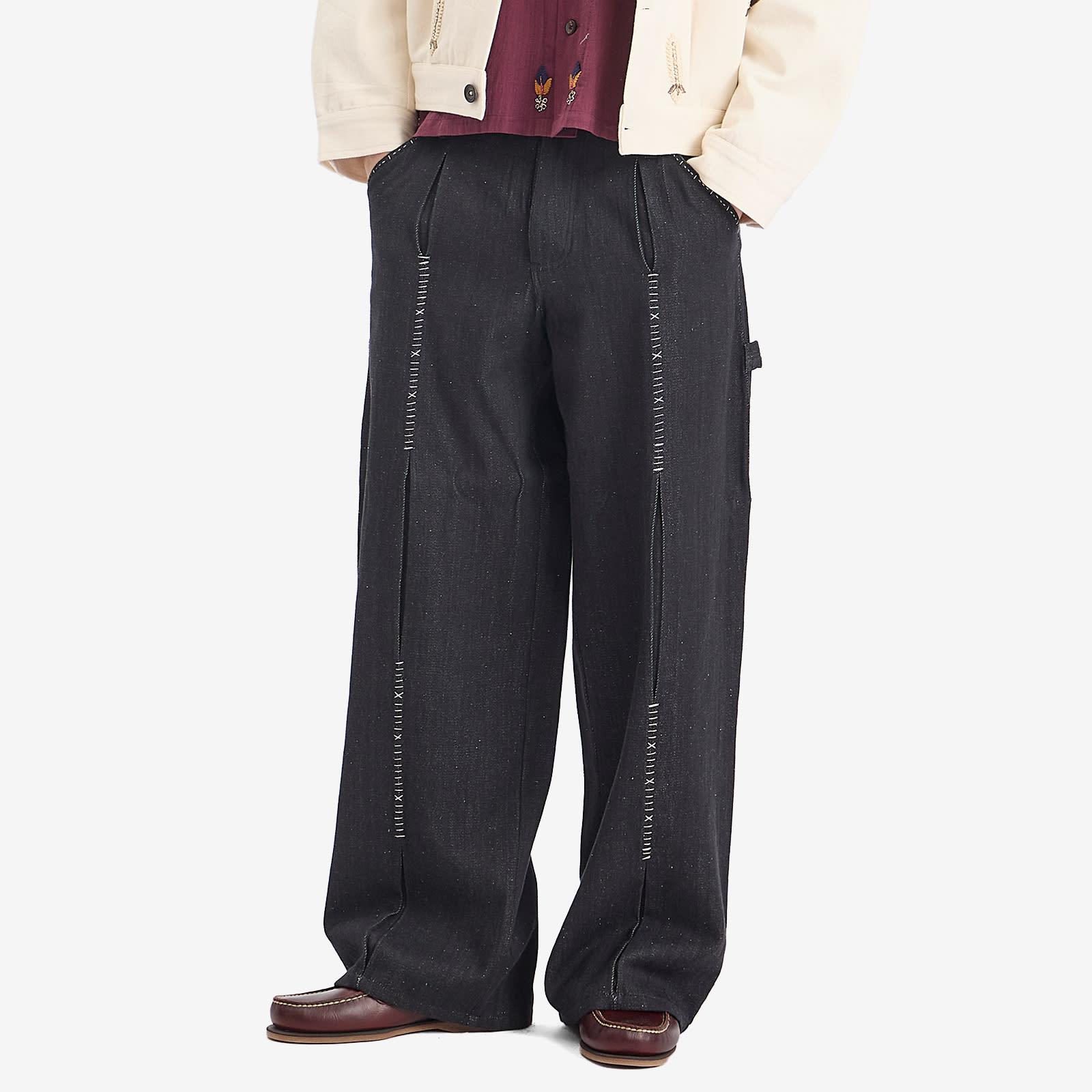 Kartik Research Shaanti Embroidered Carpenter Trousers in Blue for 