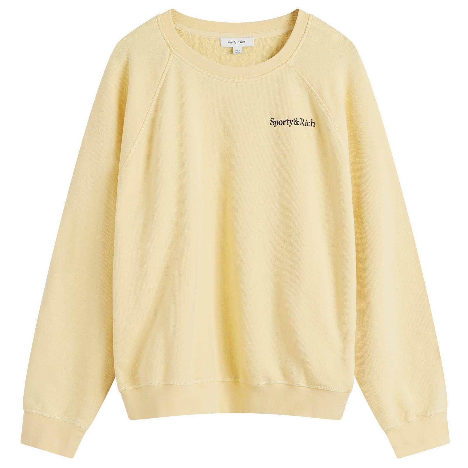 スポーティアンドリッチ SERIF LOGO CREWNECK スウェット S Serif Logo Crewneck - Faded Black/White – Sporty & Rich