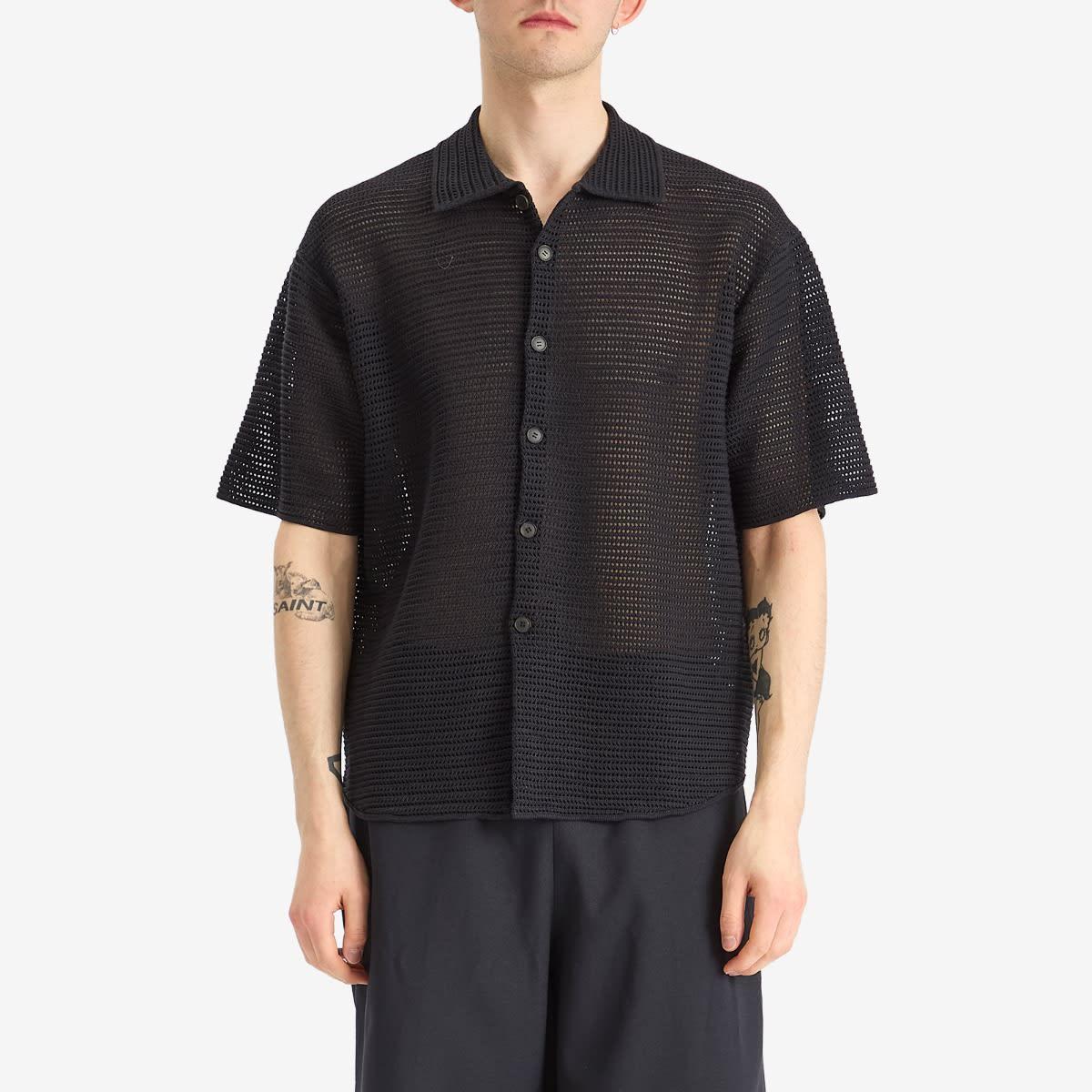 AURALEE Cotton Mesh Knit Half Sleeved Shirt in Black for Men | Lyst UK