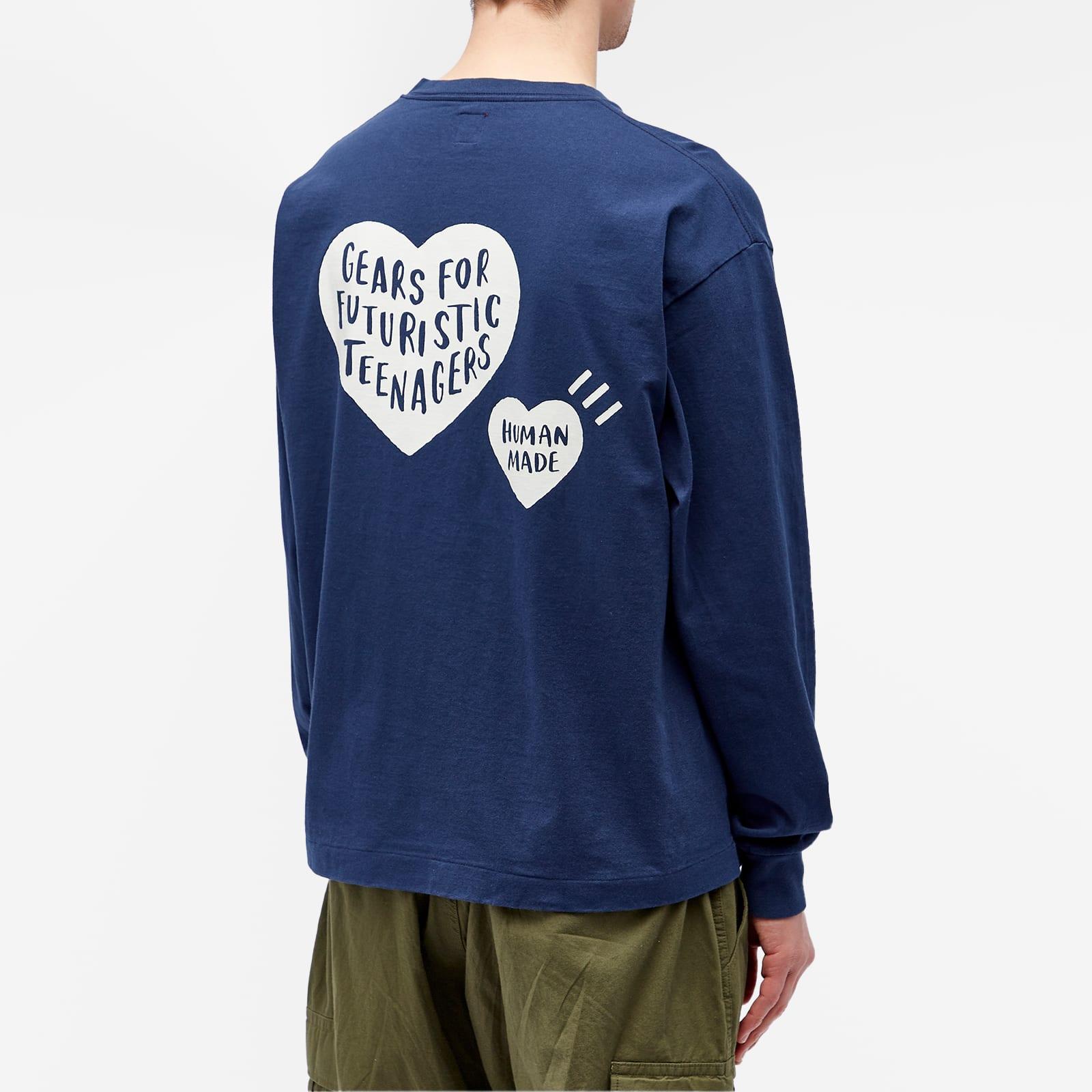 Human Made Long Sleeve Double Heart T-shirt in Blue for Men