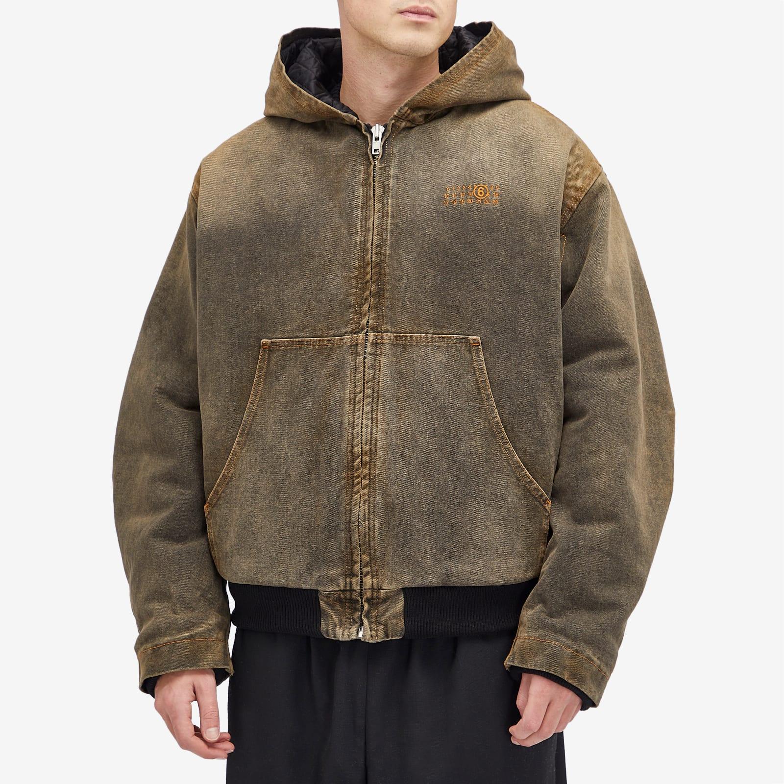 MM6 by Maison Margiela Hooded Denim Bomber Jacket in Green for Men 