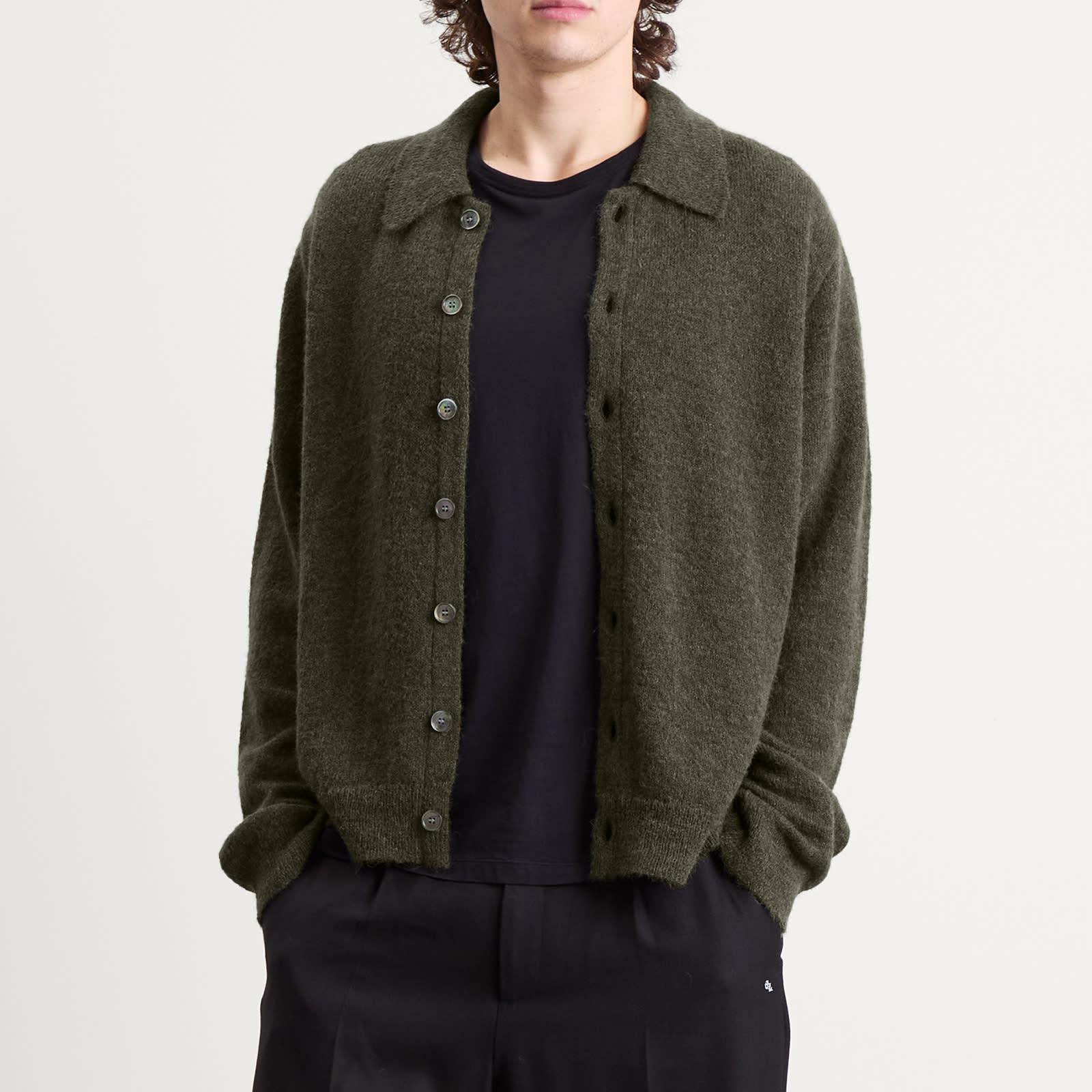 トップス Our legacy evening polo olive 46 Our Legacy Evening Polo Moss Green Fuzzy Alpaca | END. (US)