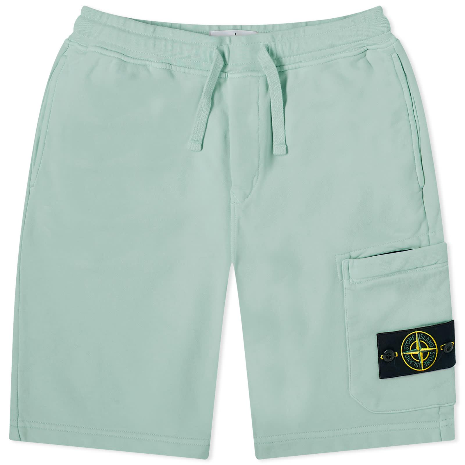 Stone Island Garment Dyed Sweat Shorts in Green for Men | Lyst Canada