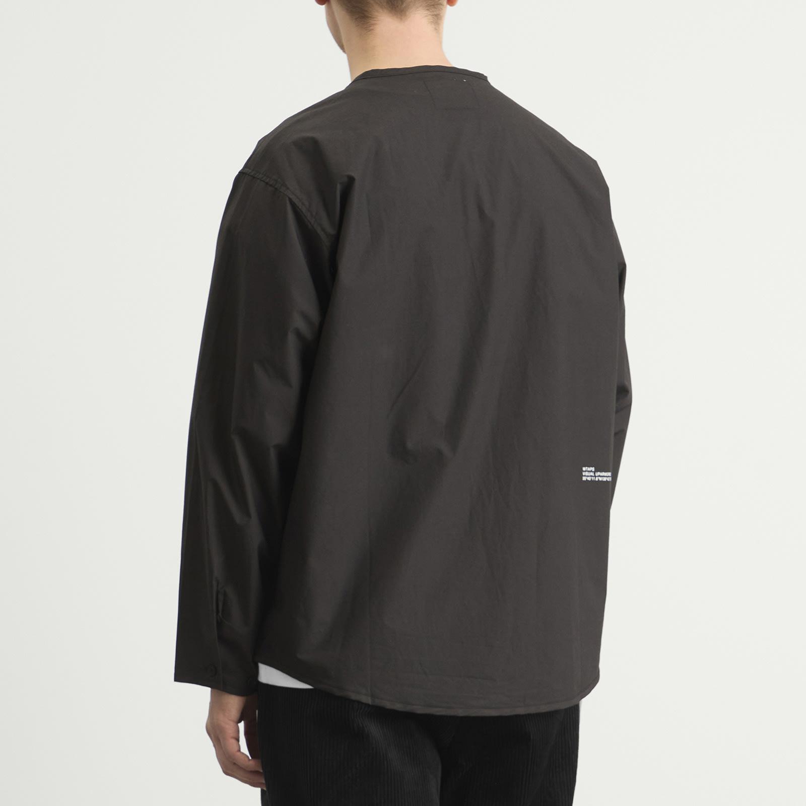 WTAPS Scout 01 Broadcloth Collarless Shirt in Black for Men | Lyst