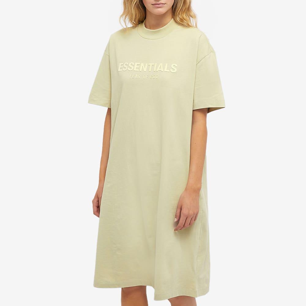 Fear of God ESSENTIALS Logo T-shirt Dress in Yellow | Lyst