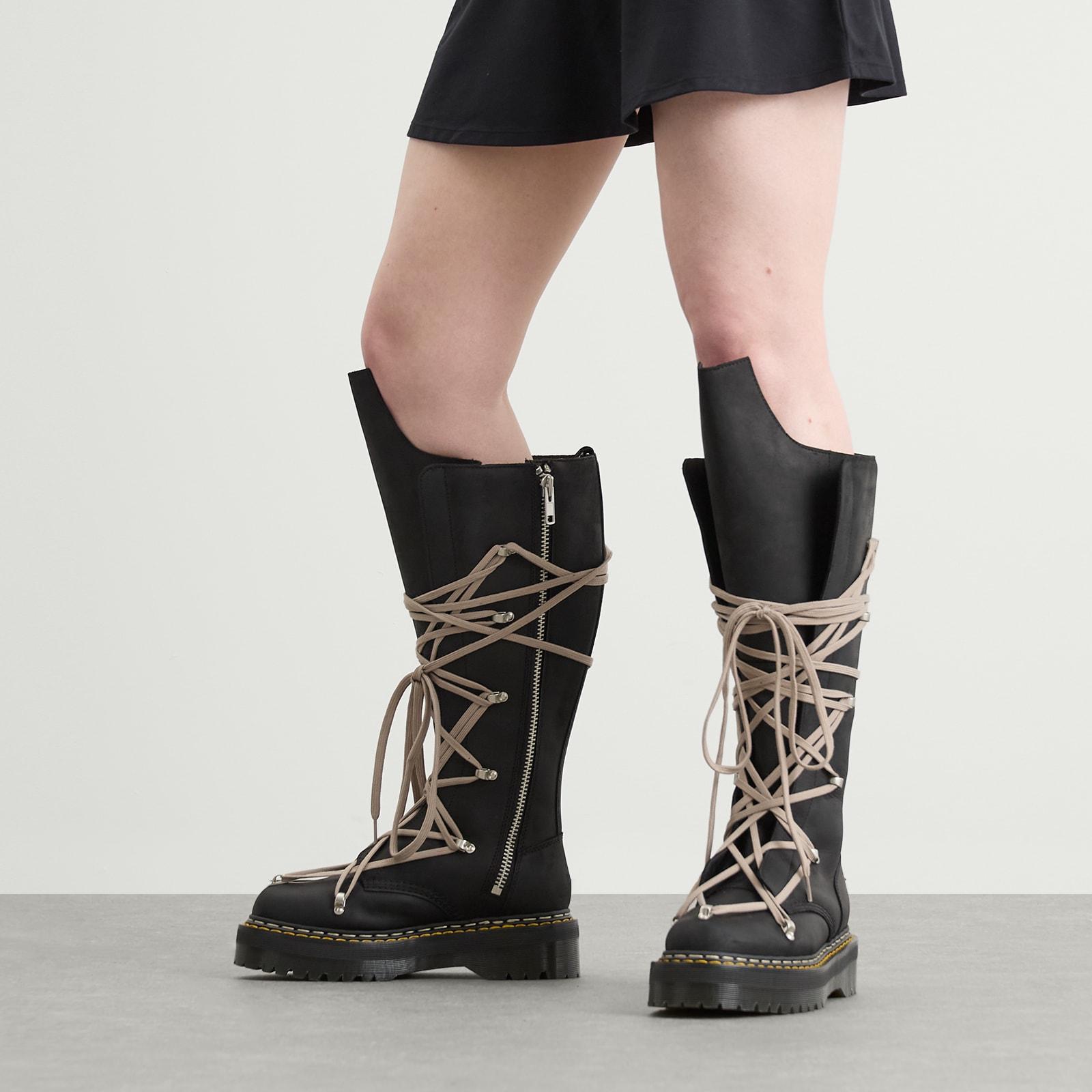 Rick Owens X Dr. Martens 1B60 Quad Pentalace Knee High Boot in