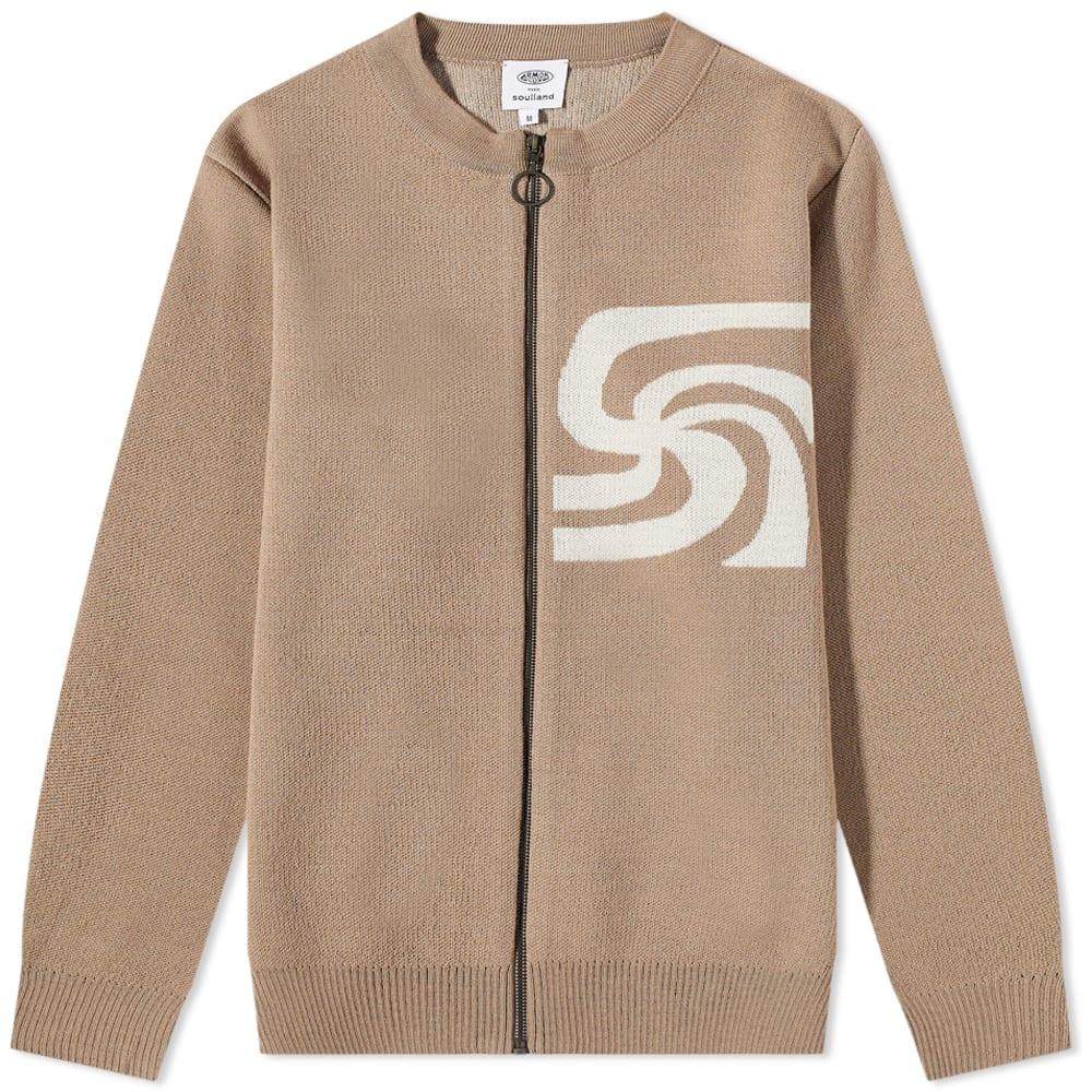 Soulland X Armor-lux Zip Cardigan in Natural for Men | Lyst