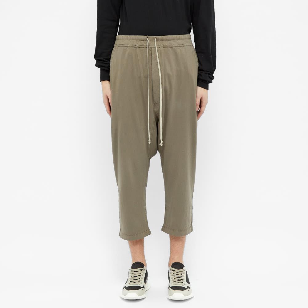 Rick Owens Cotton Drkshdw Drawstring Cropped Pant in Green for Men - Lyst