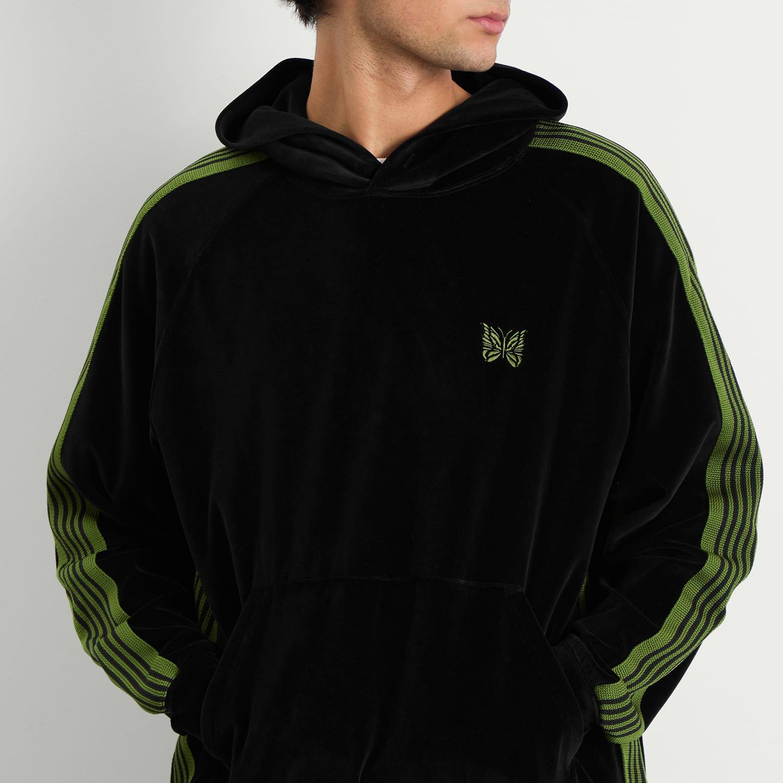 トップス NEEDLES VELOUR TRACK HOODIE L Track Hoodie – Navy Velour | Needles | Nepenthes London