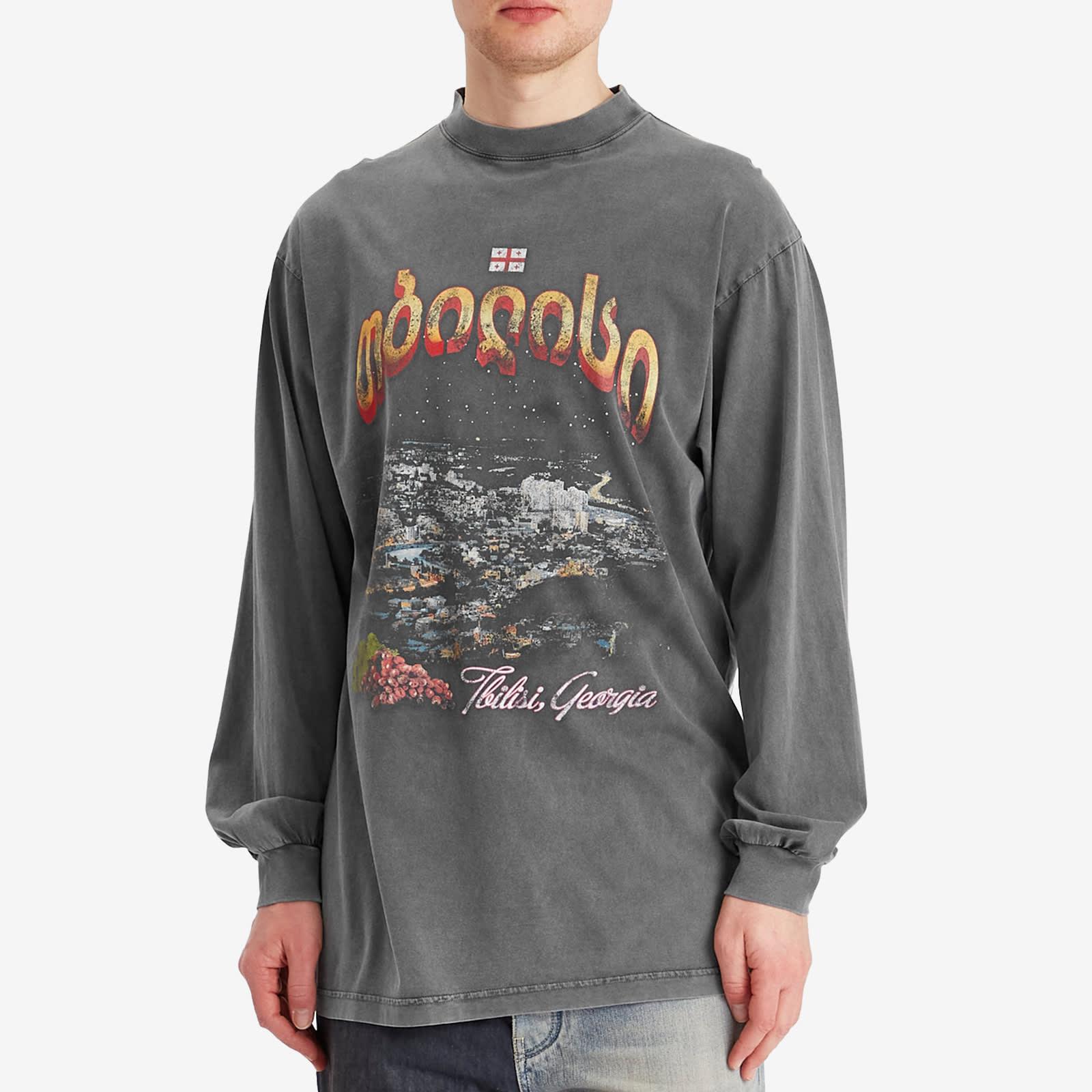【BALENCIAGA】Tbilisi Long Sleeve T-shirt Large Fit in Black Men's Tbilisi Long Sleeve T-shirt Large Fit in Black