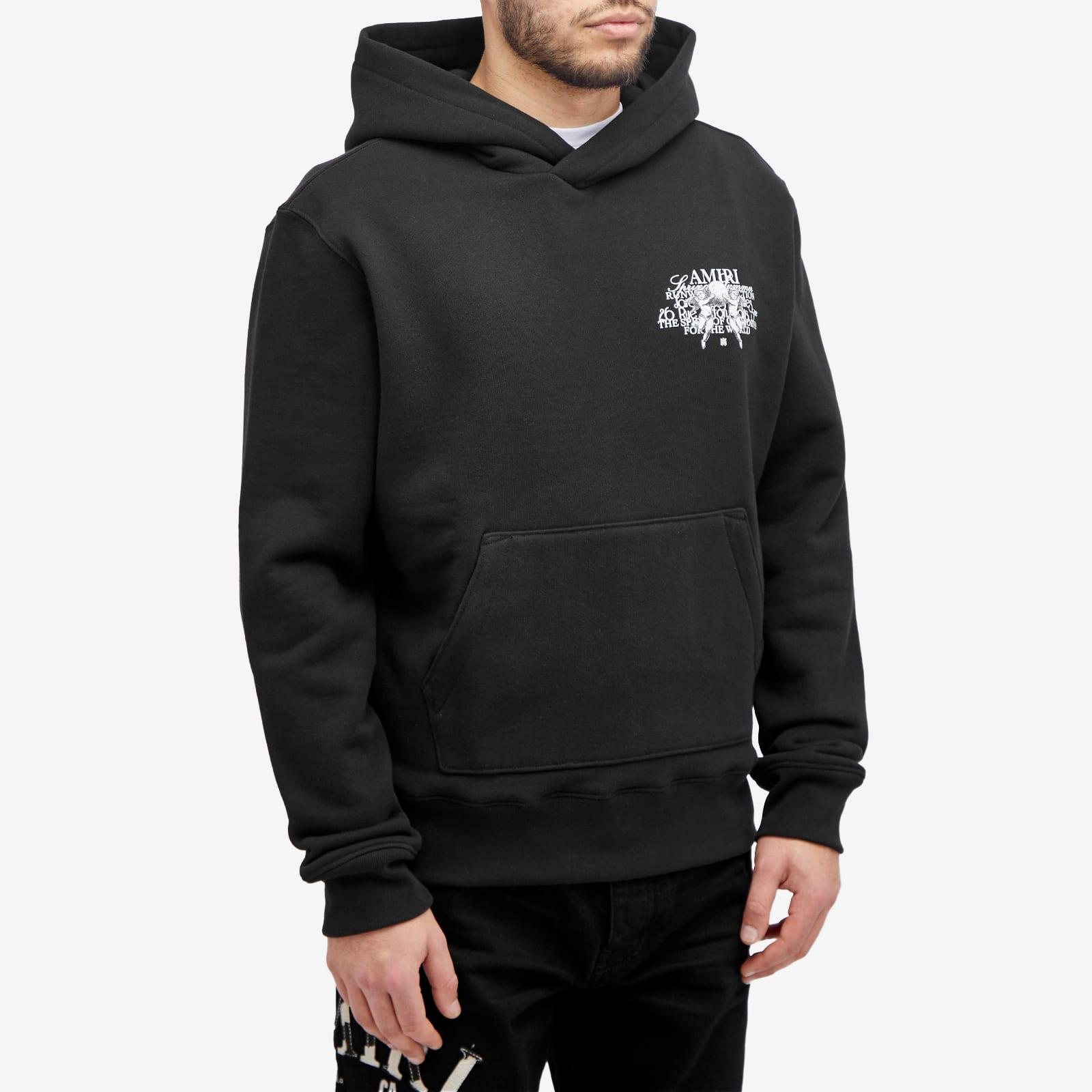 【AMIRI】メンズ CHERUB TEXT HOODIE AMJYHD1022-001 AMIRI Men's Cherub Text Hoodie in Black Amiri