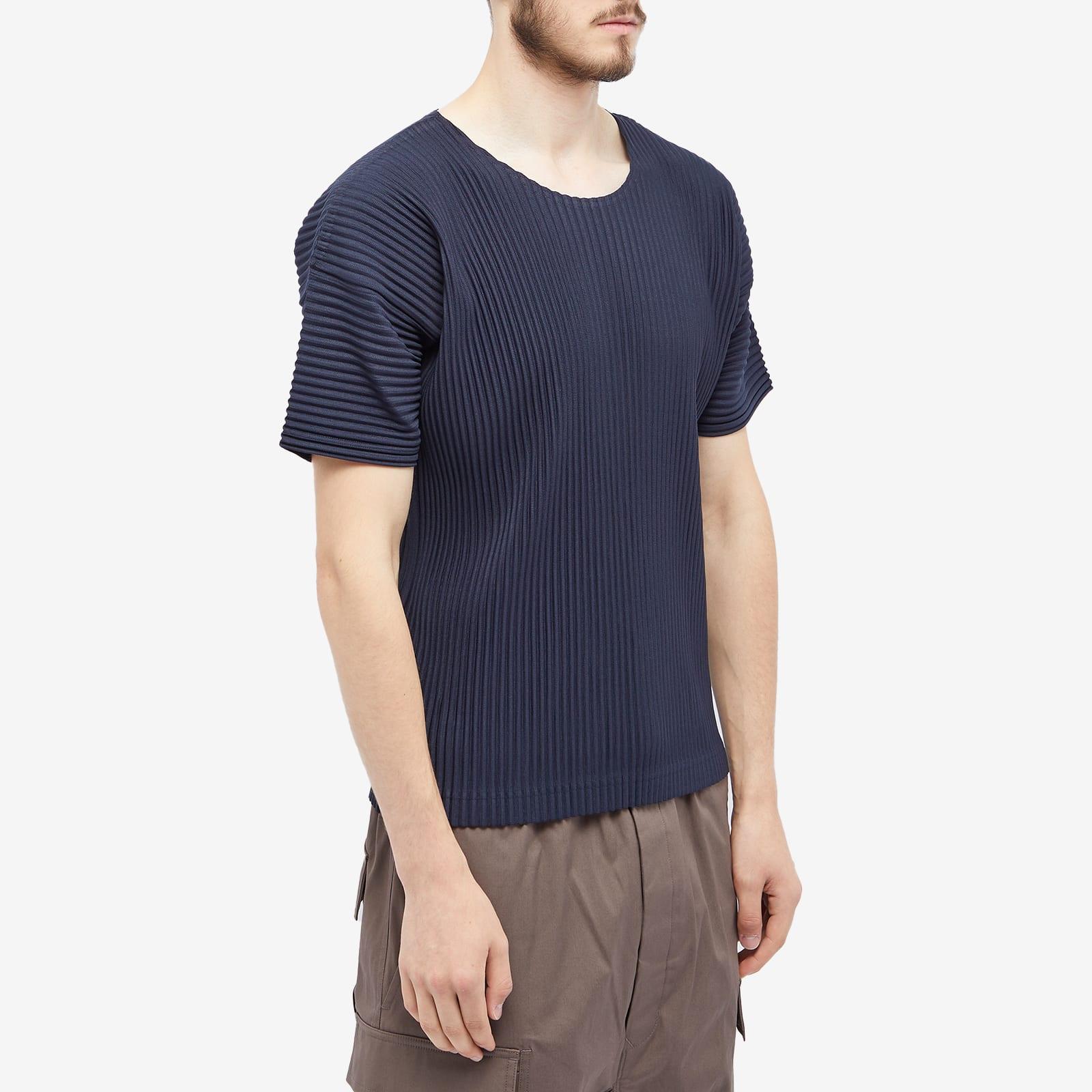 Homme Plissé Issey Miyake Pleated T-shirt in Blue for Men | Lyst
