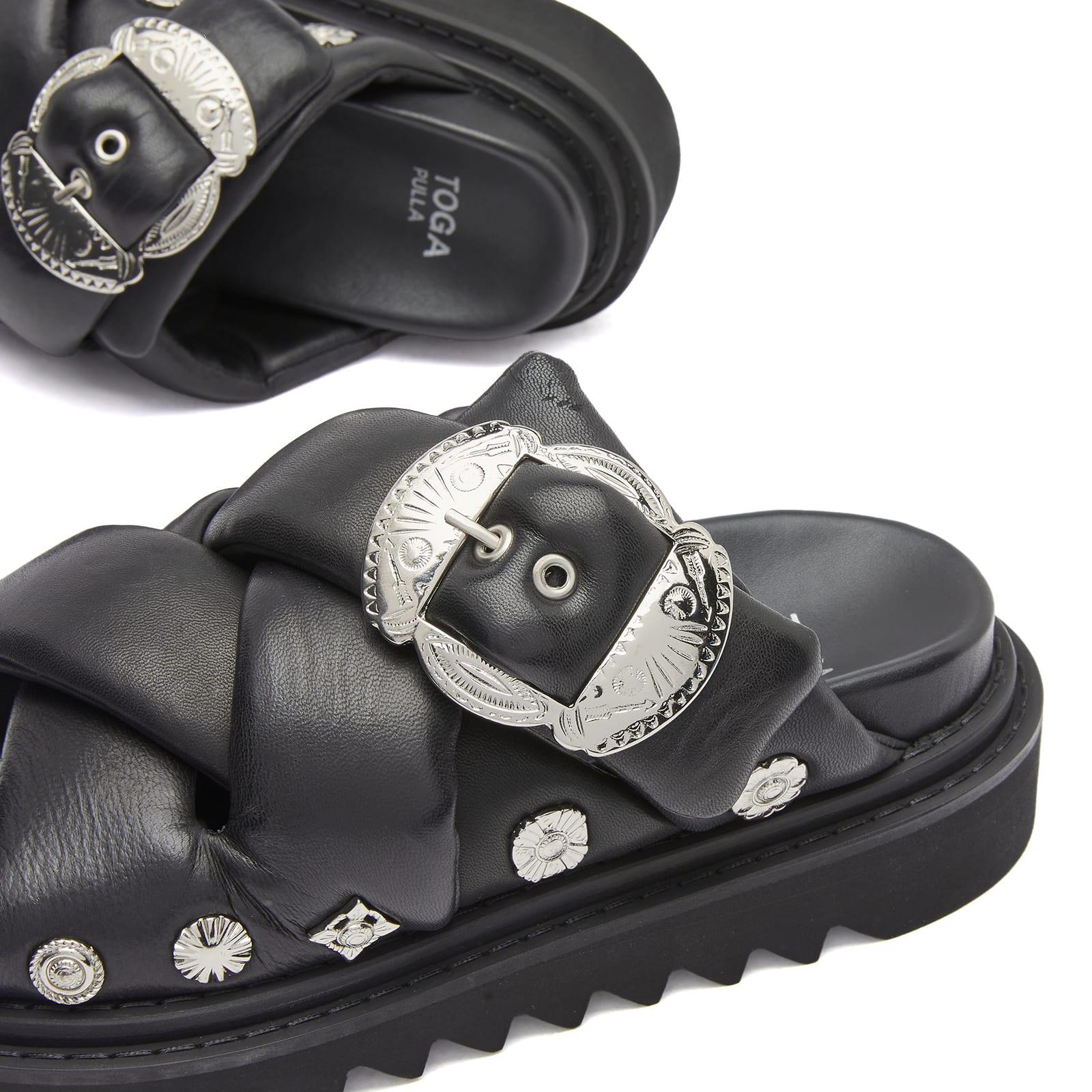 Toga Toga Platform Padded Slider Sandals in Black | Lyst