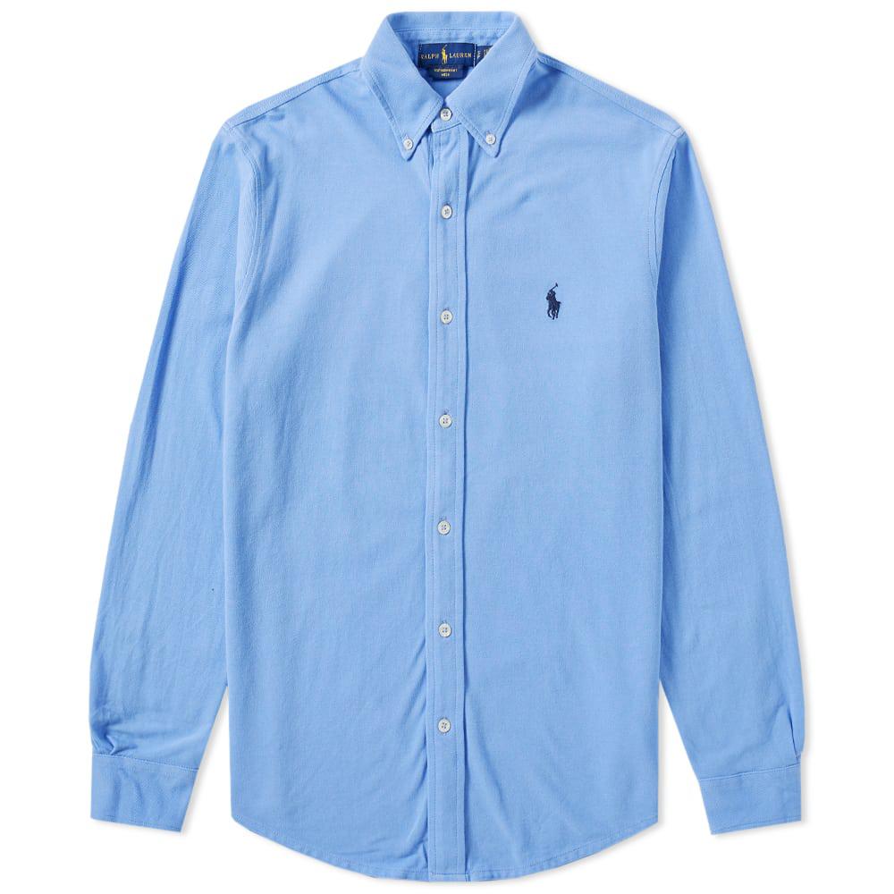 Polo Ralph Lauren Cotton Pique Button Down Shirt in Blue for Men - Lyst