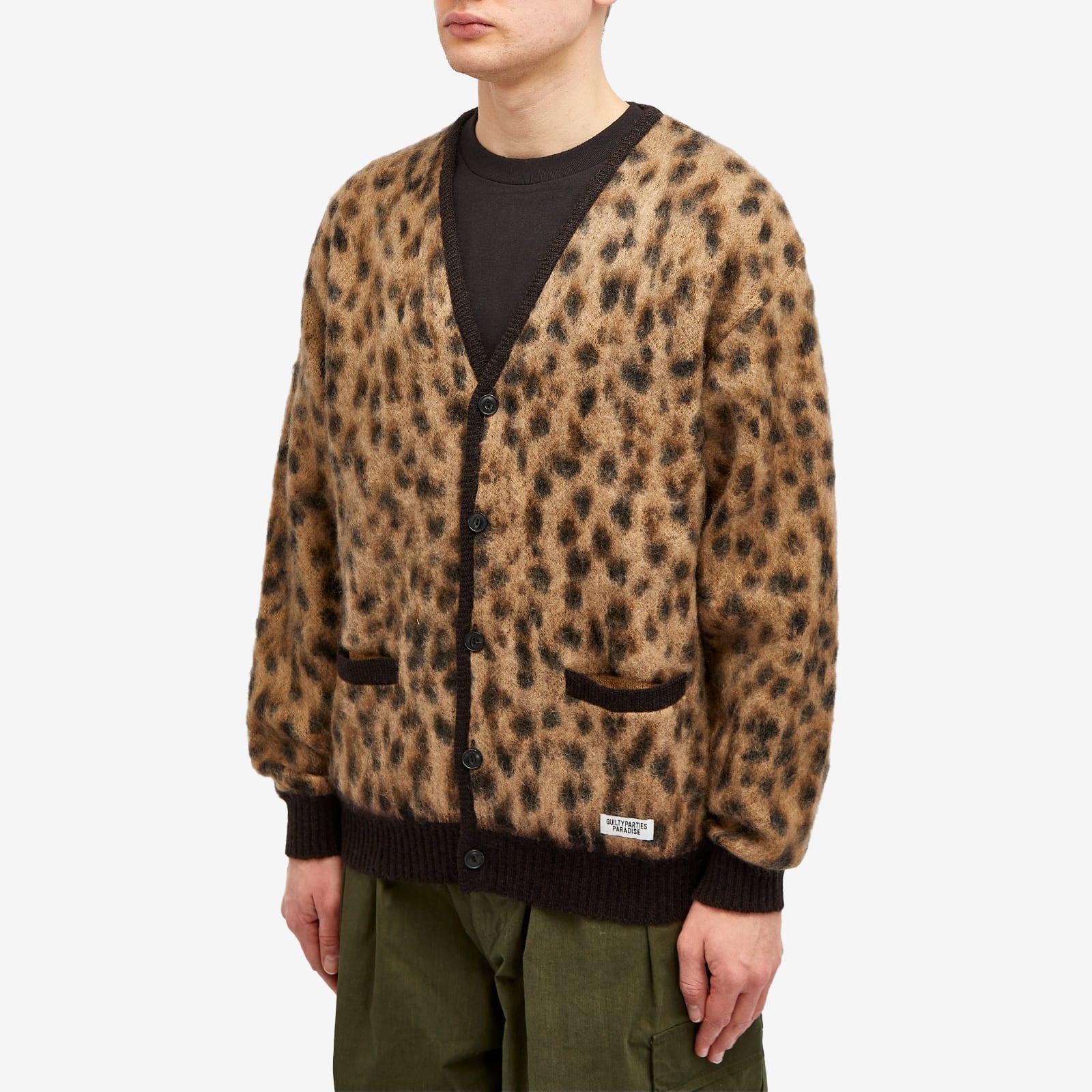 Wacko Maria Leopard Mohair Cardigan in Brown for Men | Lyst UK