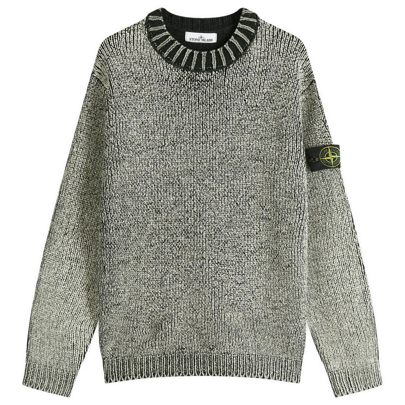 Stone Island Hand Printed Crew Neck Jumper in Gray for Men Lyst