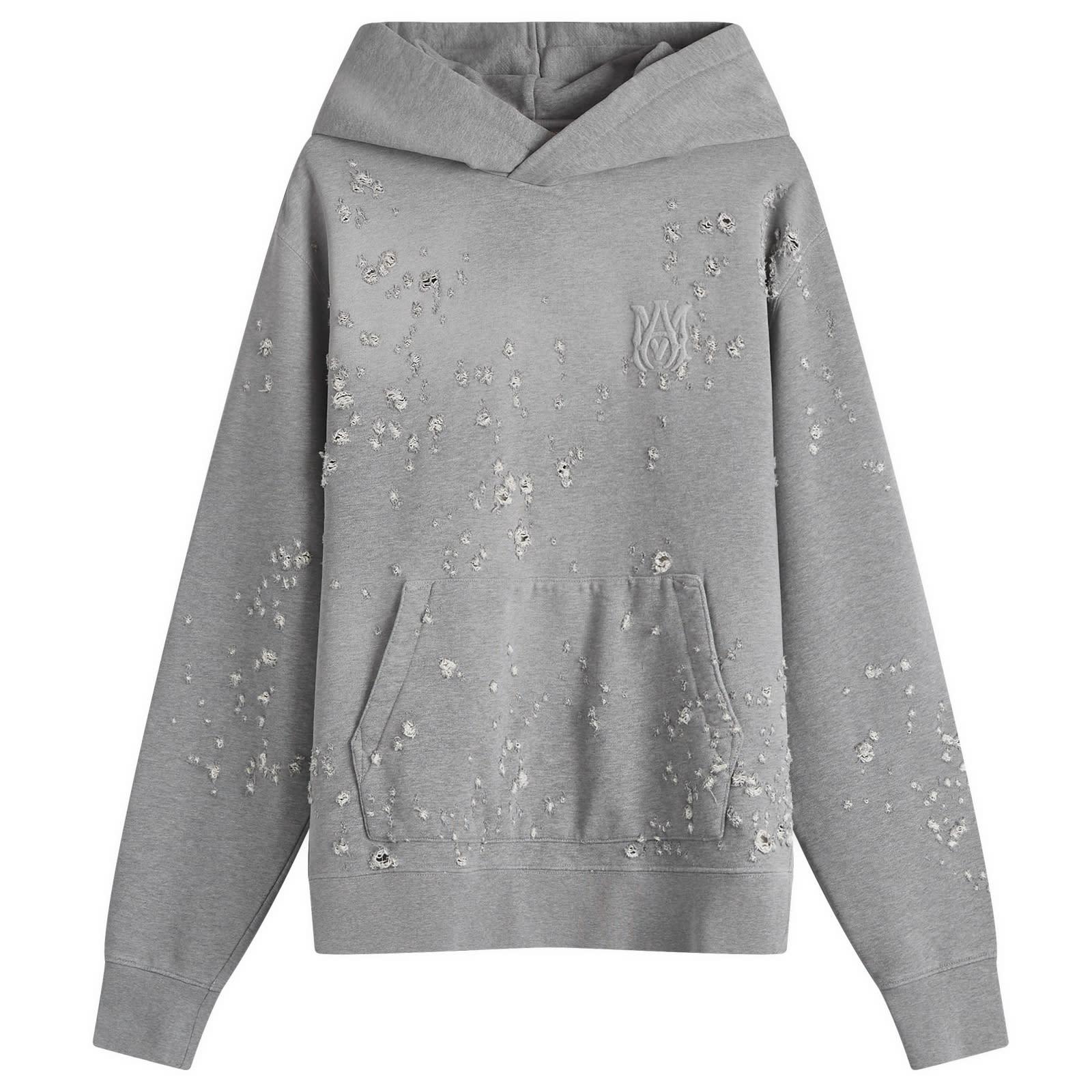 Amiri Ma Shotgun Embroidered Logo Hoodie in Gray for Men | Lyst