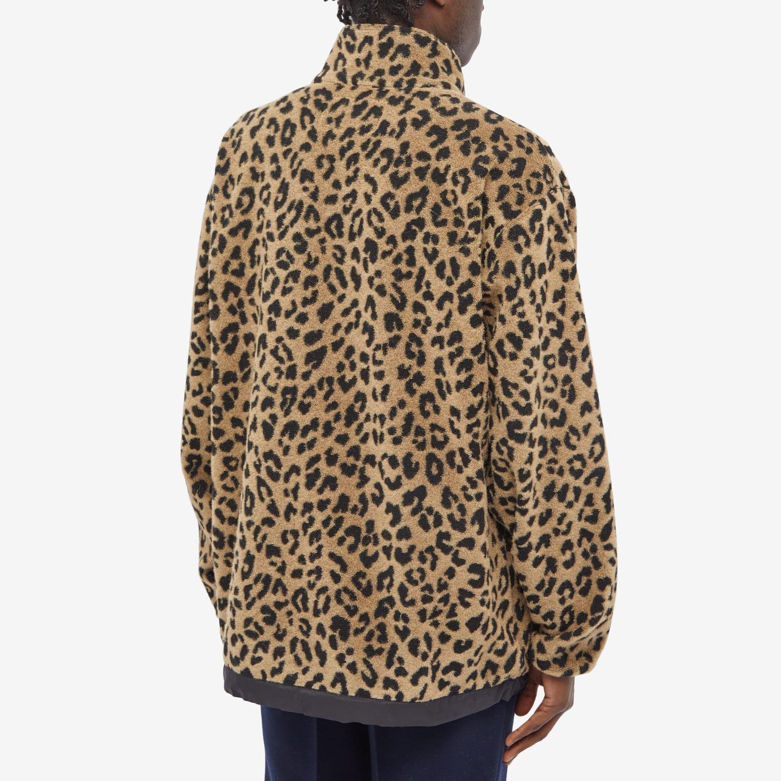 Logo-Embroidered Leopard-Print Fleece Jacket