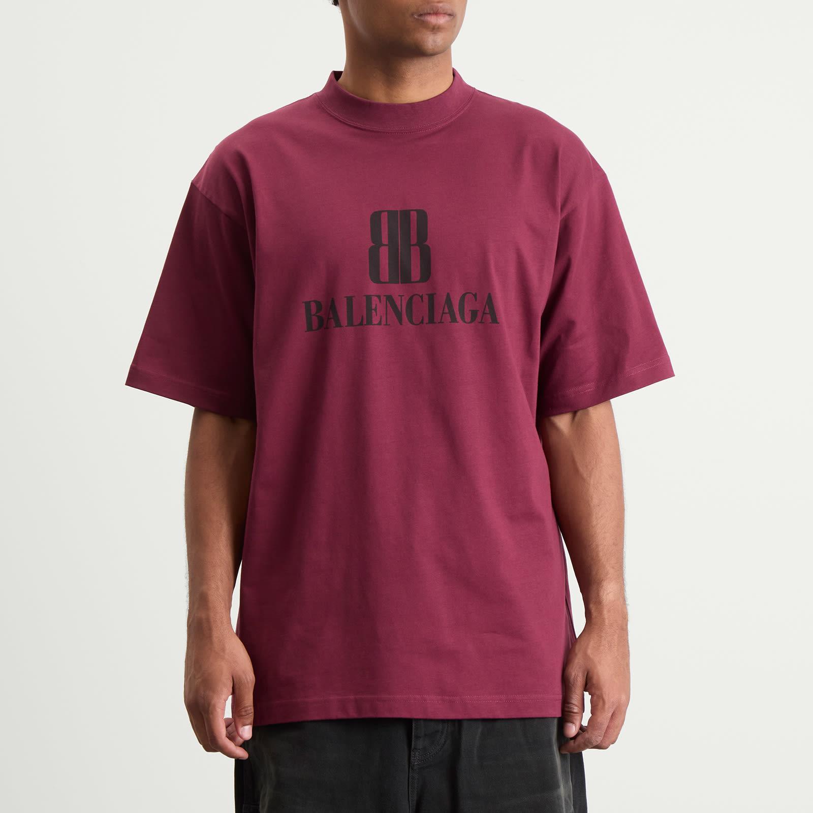 Balenciaga Nano Bb Logo Dry Jersey Medium Fit T-Shirt in Red for Balenciaga Nano Bb Logo Dry Jersey Medium Fit T-Shirt in Red for