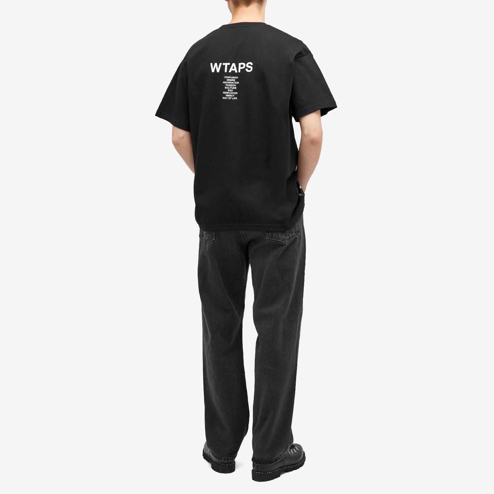 WTAPS Printed Cotton Ingredients Spec Tee in Black for Men WTAPS Printed Cotton Ingredients Spec Tee in Black for Men