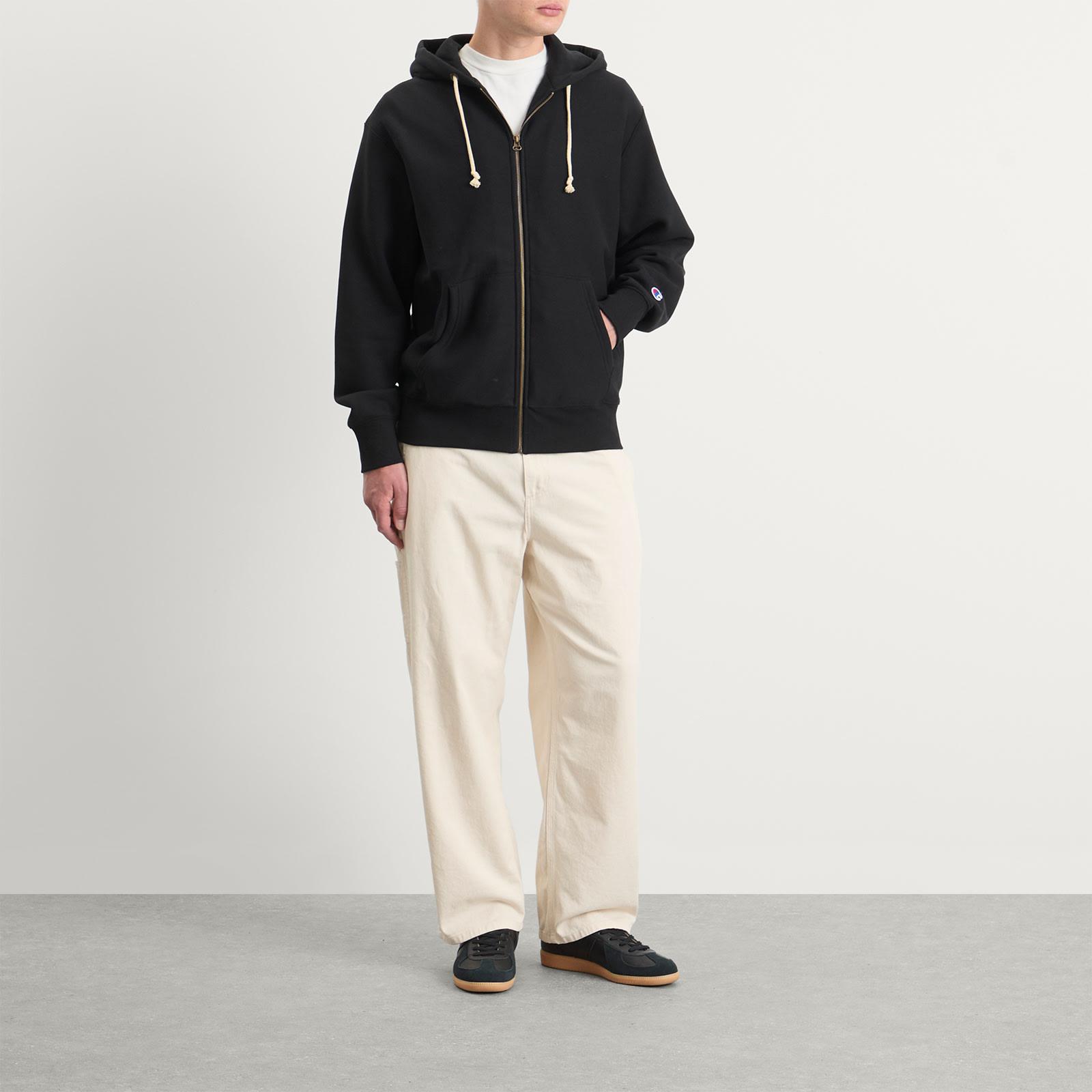 Champion Reverse Weave Fleece Zip Hoodie in Black for Men | Lyst UK