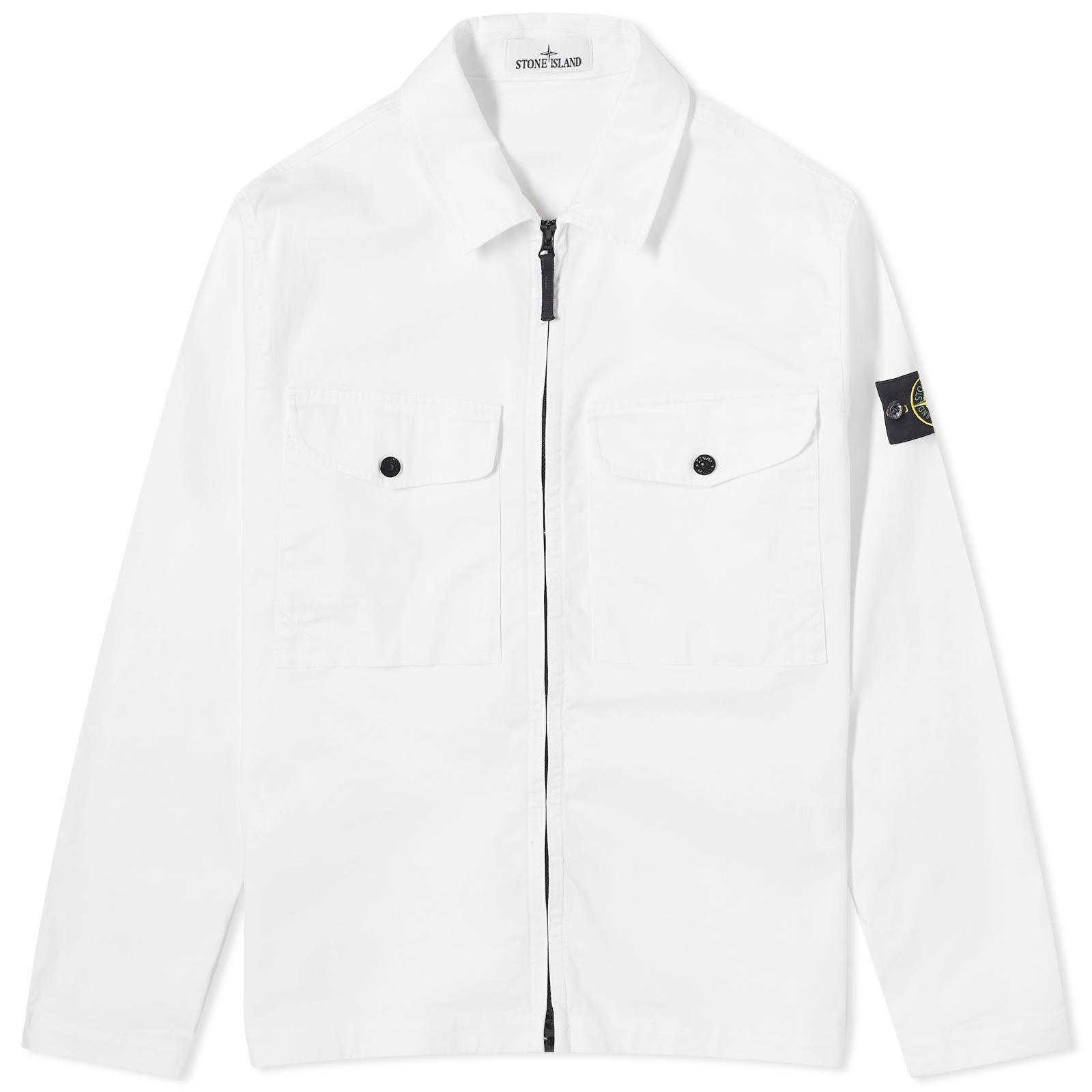 Stone island front pocket cotton shirt jacket outlet