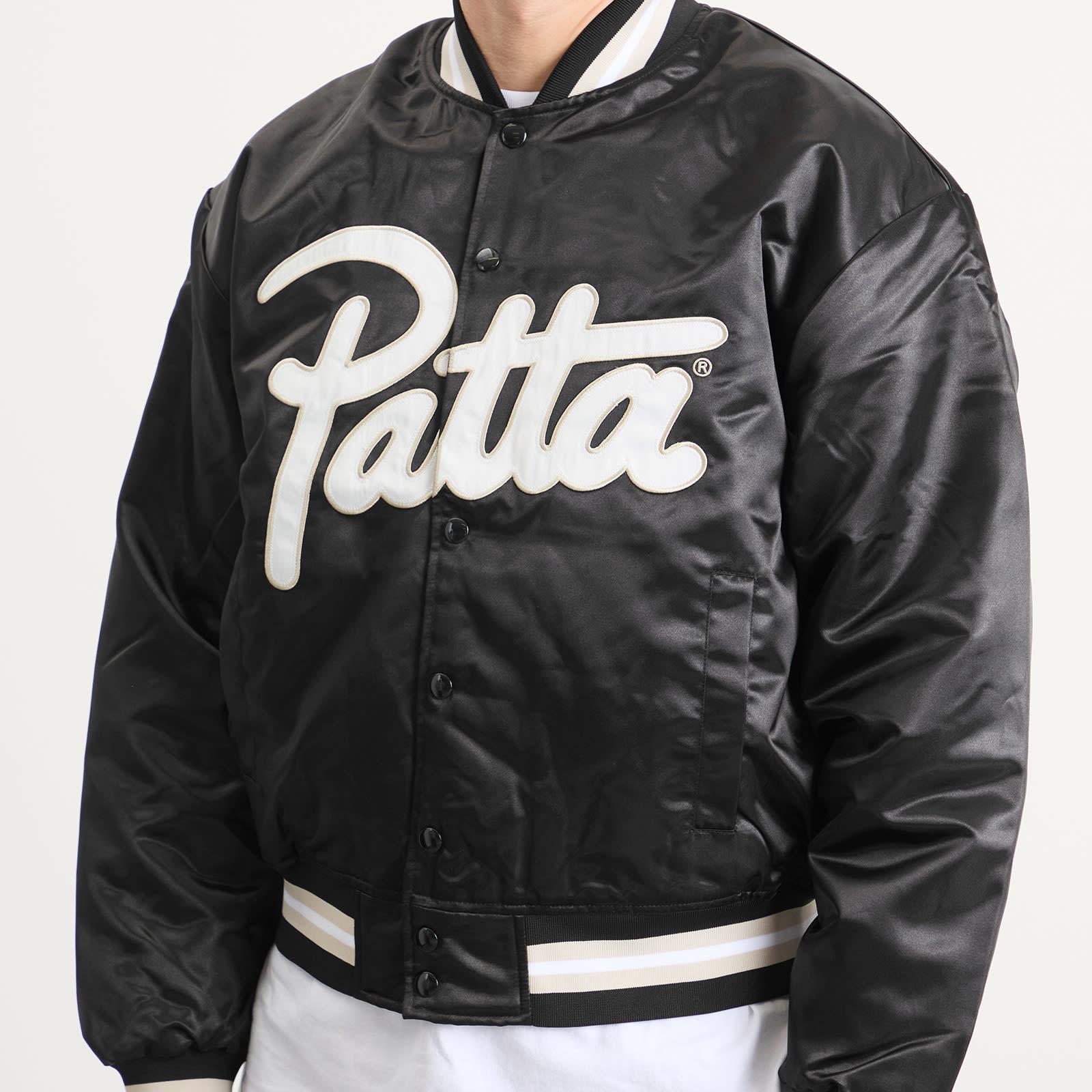 PATTA Script Logo Satin Varsity Jacket in Black for Men Lyst UK - Main Image