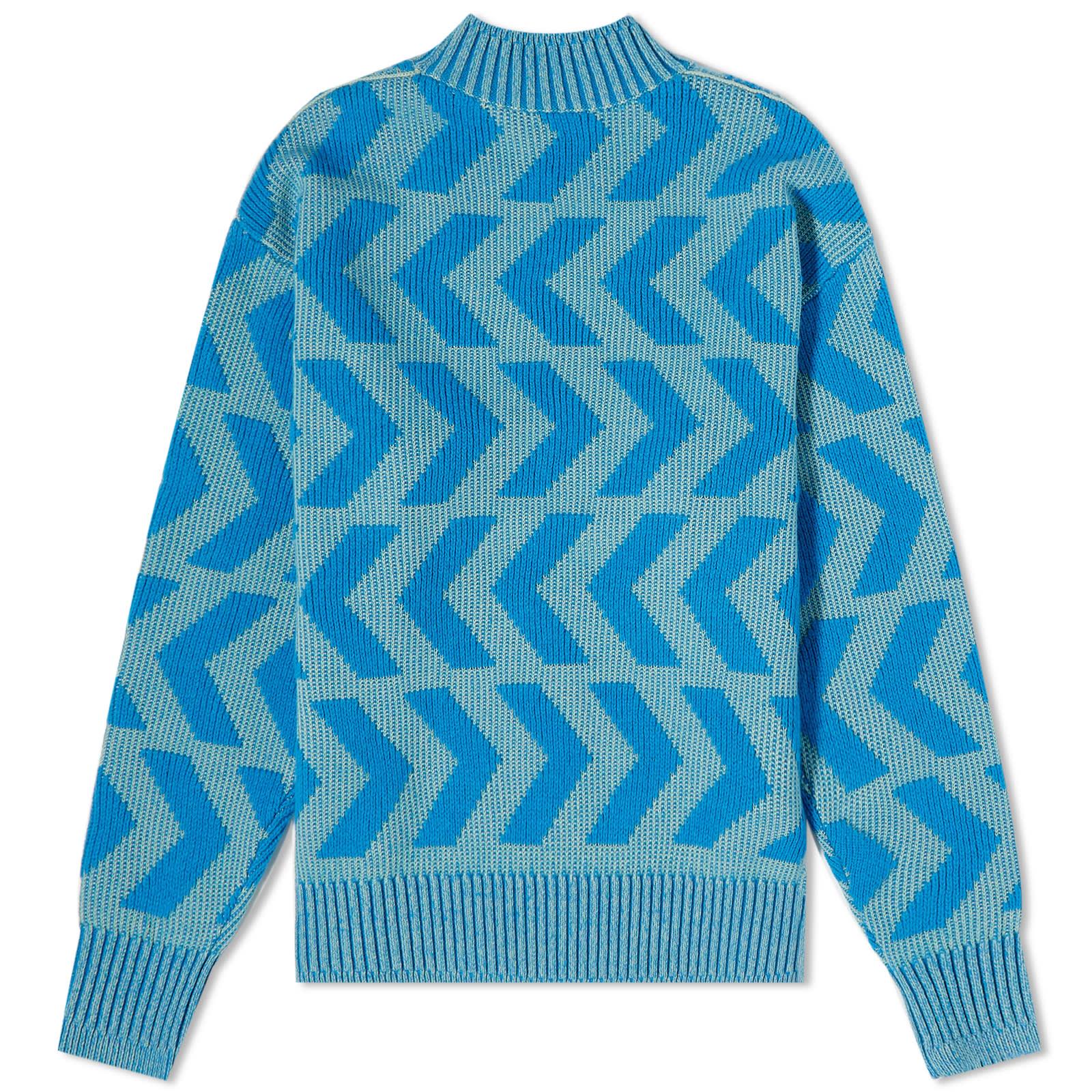 Acne Studios Keith Cross Bones Face Relaxed Crew Knit in Blue