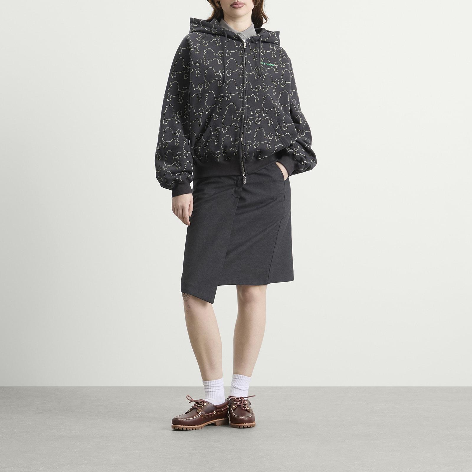 TTT MSW Dog Embroidery Zip Up Hoodie in Grey | Lyst UK