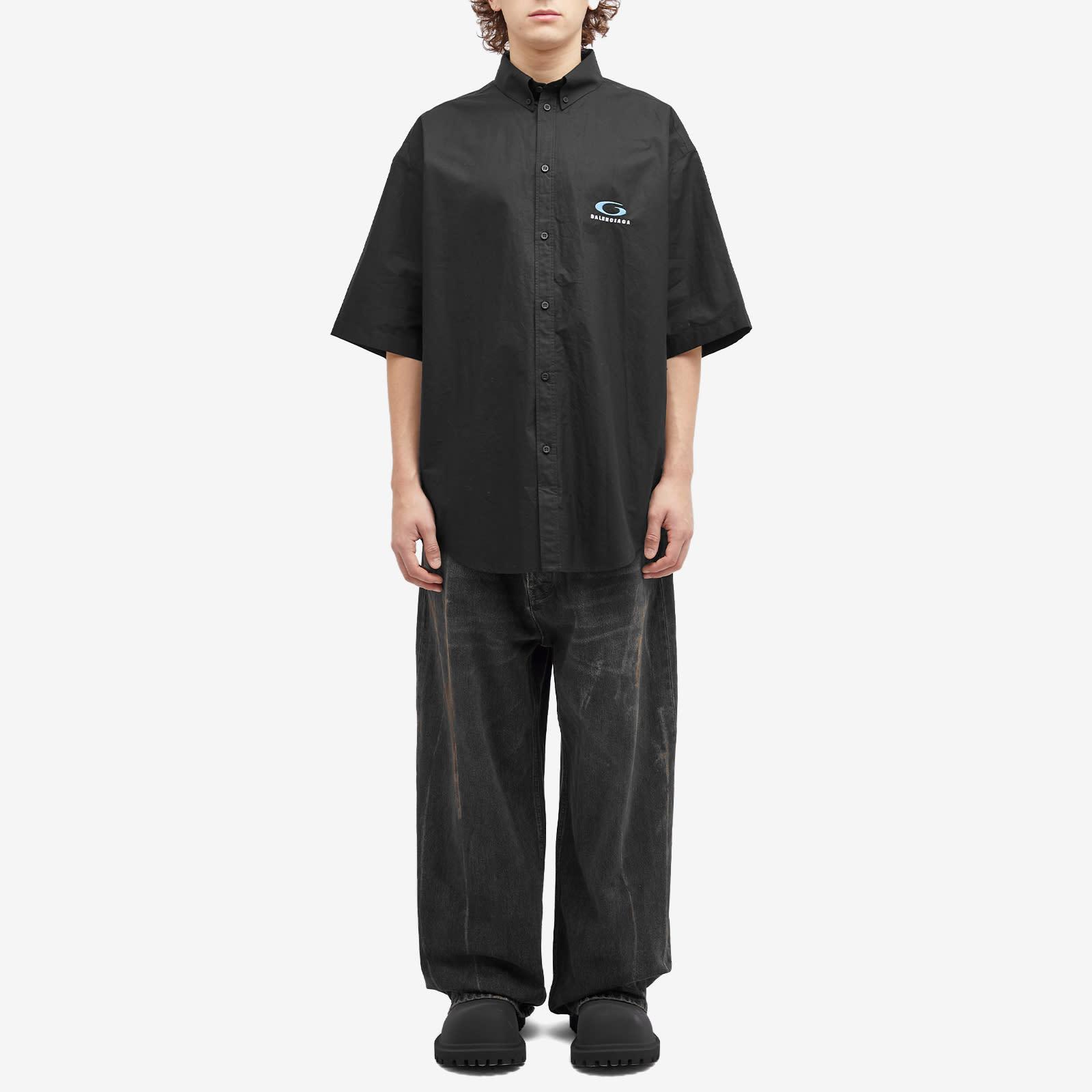 【BALENCIAGA】Oversized Short Sleeve T Shirt Washed Black BALENCIAGA: Oversized T-Shirt (Washed Black) | DSMG E-SHOP