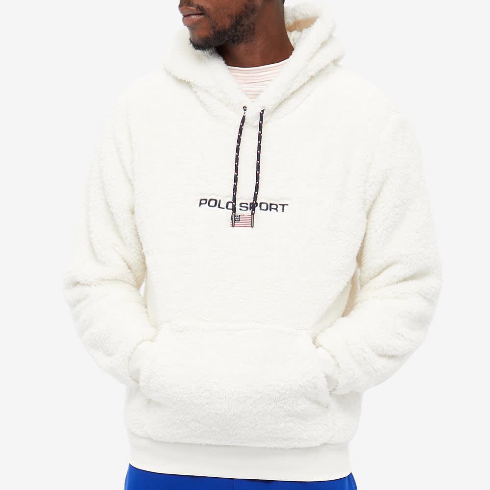 Polo Ralph Lauren Polo Sport Borg Fleece Popover Hoody in White for Men |  Lyst