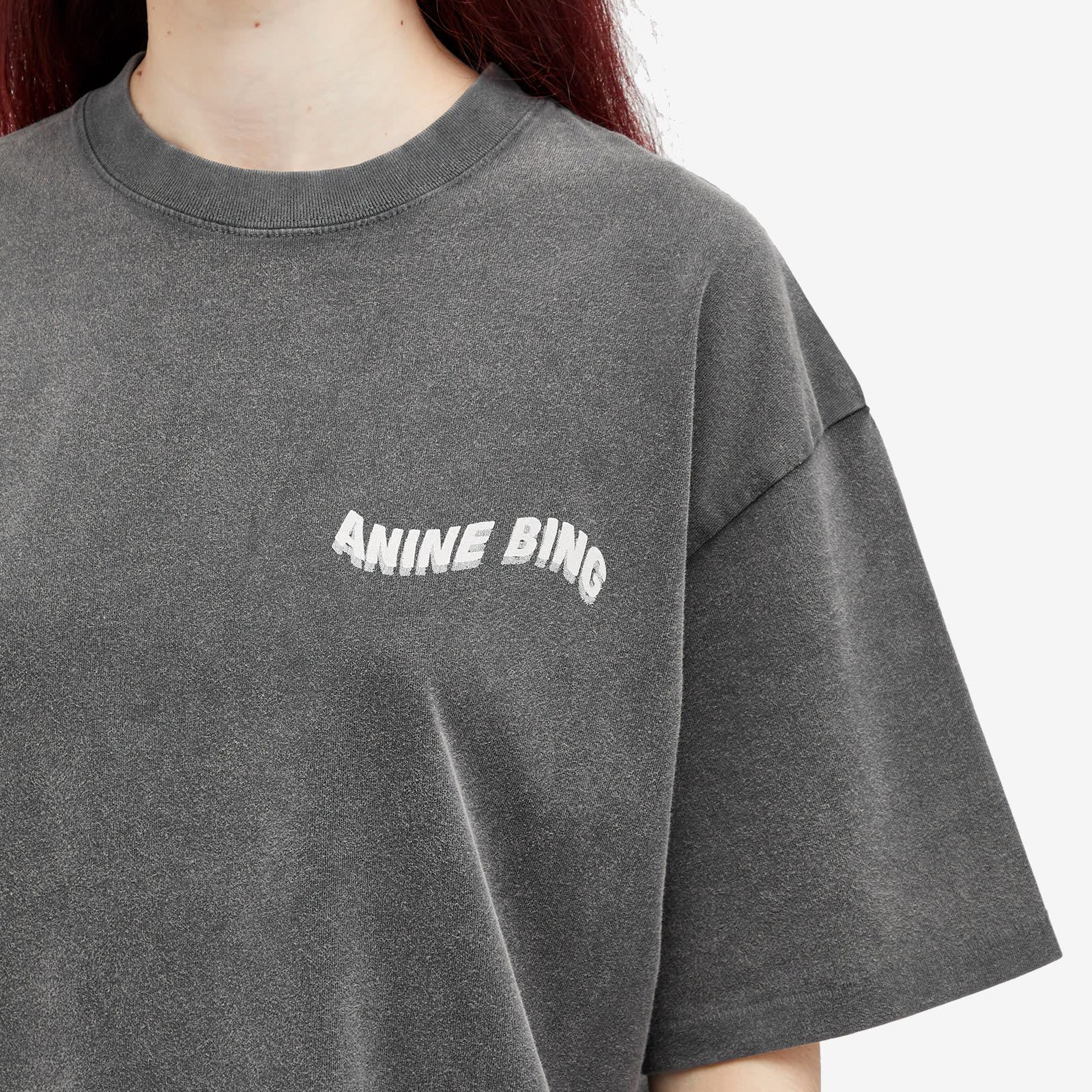 Anine Bing ★ ケント Tシャツ ANINE BING Kent Tee Twisted Snake - Washed Charcoal