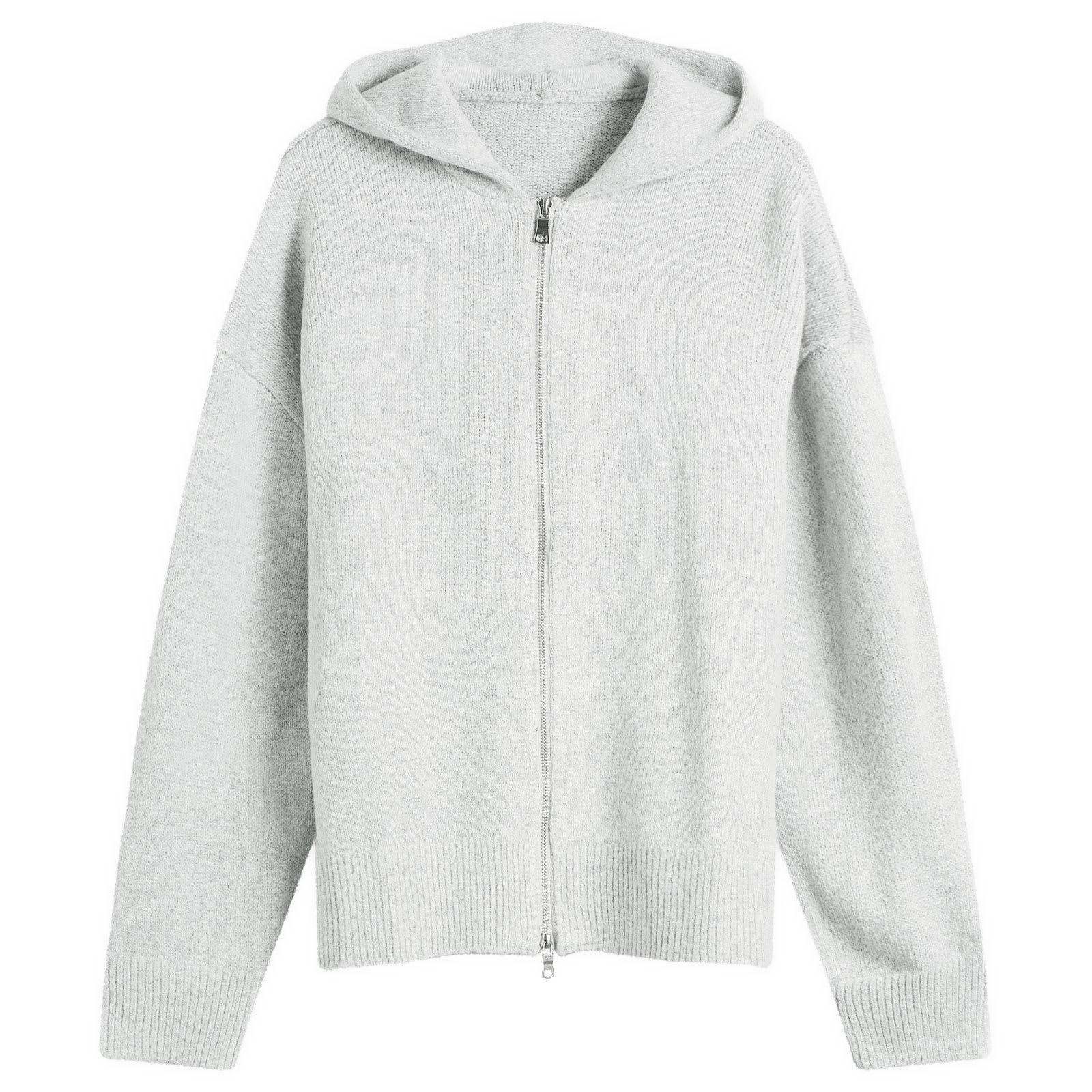 MKI Miyuki-Zoku Mohair Blend Knit Zip Hoodie in White for Men