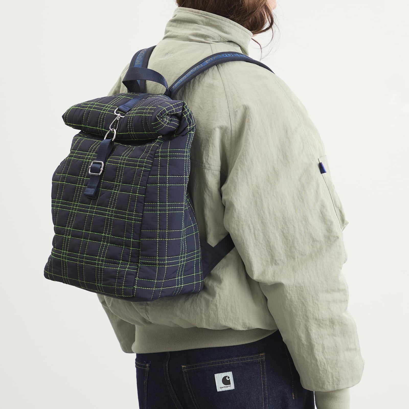 NWT Damson Madder Maja Backpack Navy Check Damson Madder Maja Backpack In Navy - 60% Off | Editorialist main image 2