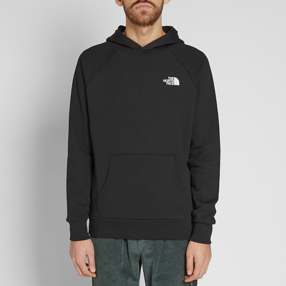 Raglan Red Box Pullover Hoodie, Black 