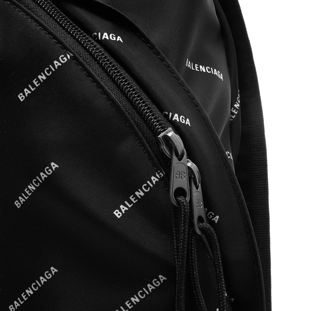 Balenciaga Canvas Explorer Printed Nylon Backpack in Black White (Black
