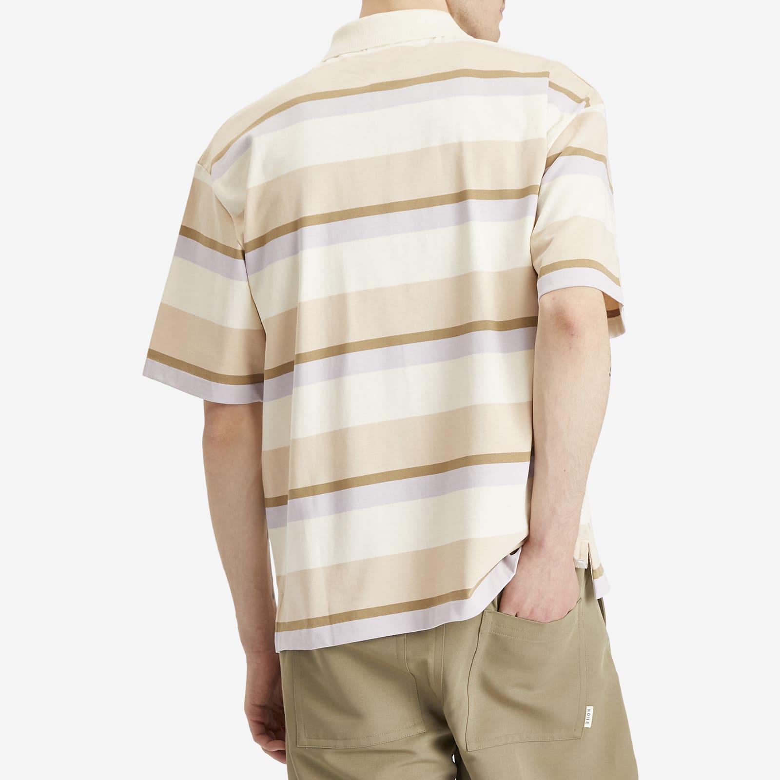 Maison Kitsuné Striped Oversize Polo in Natural for Men | Lyst