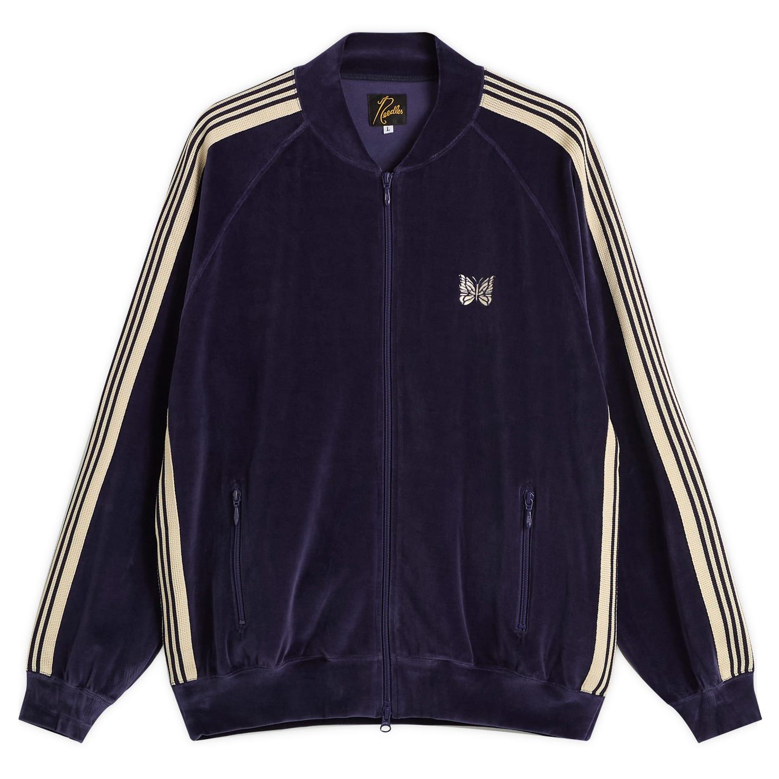needles-Navy-Velour-Rib-Collar