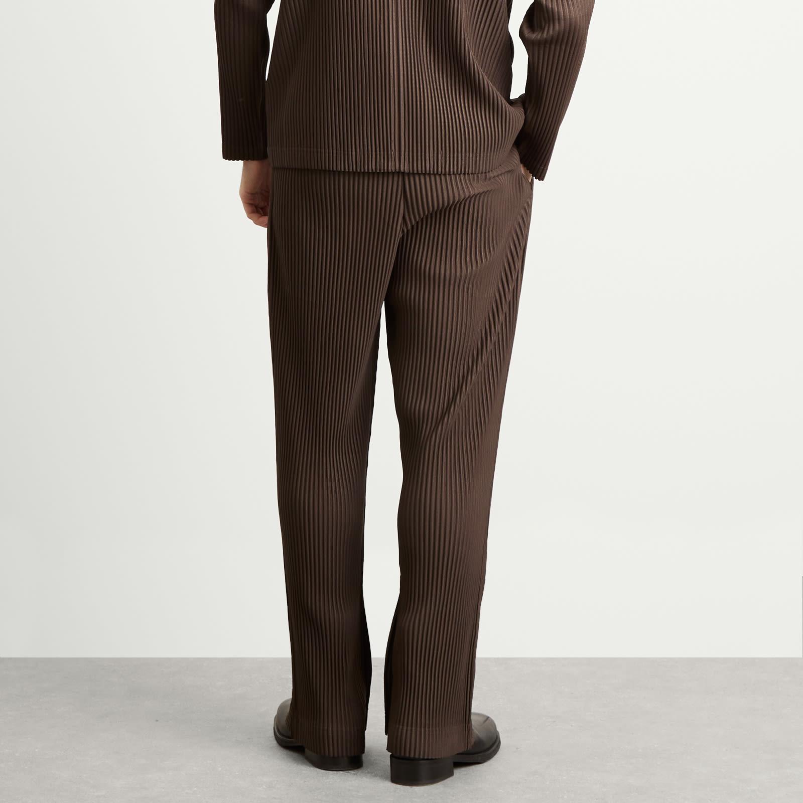 Homme Plissé Issey Miyake Pleated Snap Trousers in Brown for Men