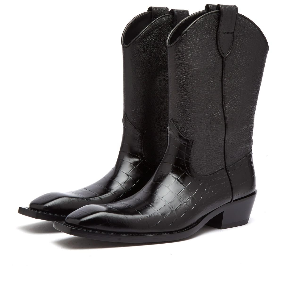 Martine Rose Cowboy Boot in Black | Lyst