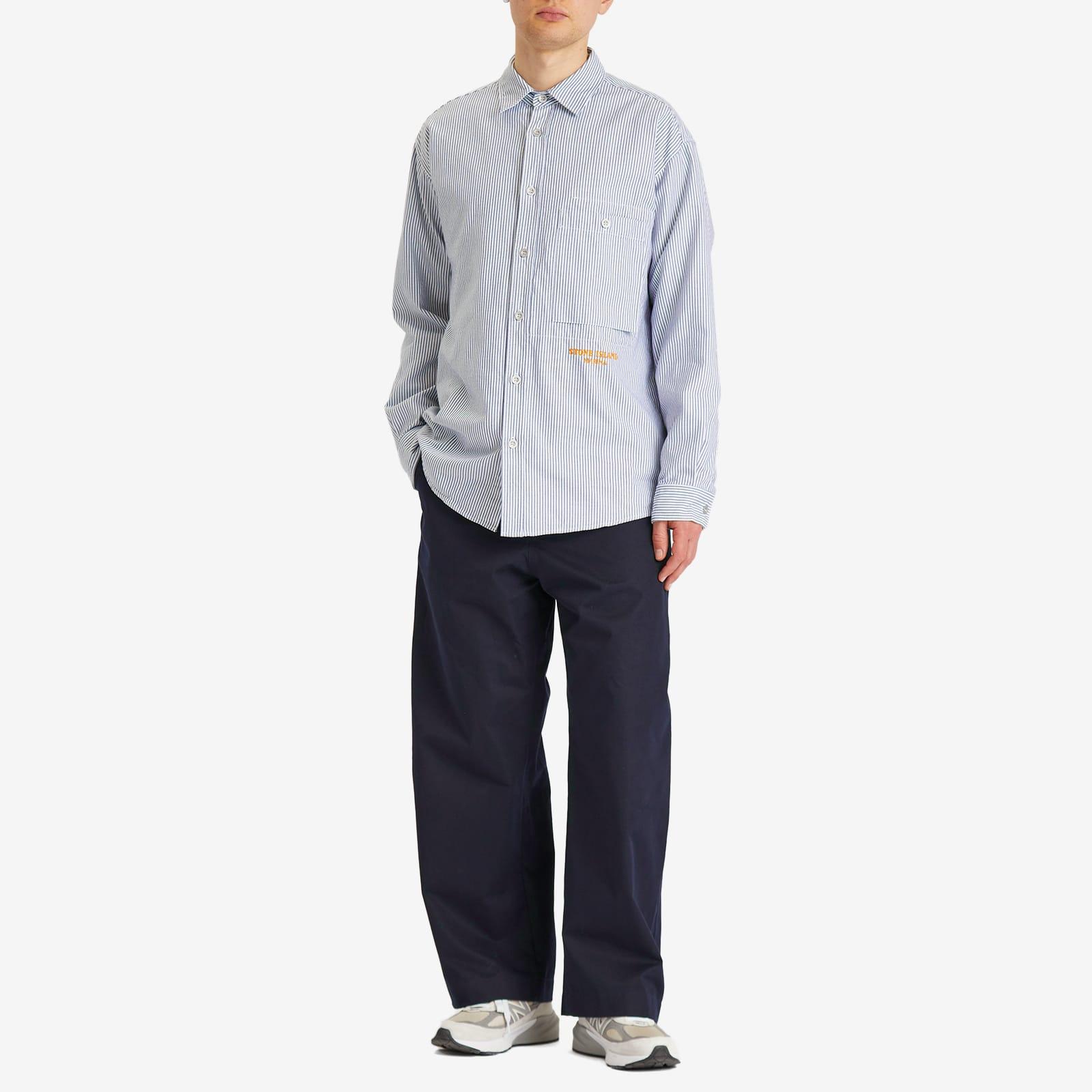Stone Island Marina Striped Oxford Shirt in Blue for Men | Lyst