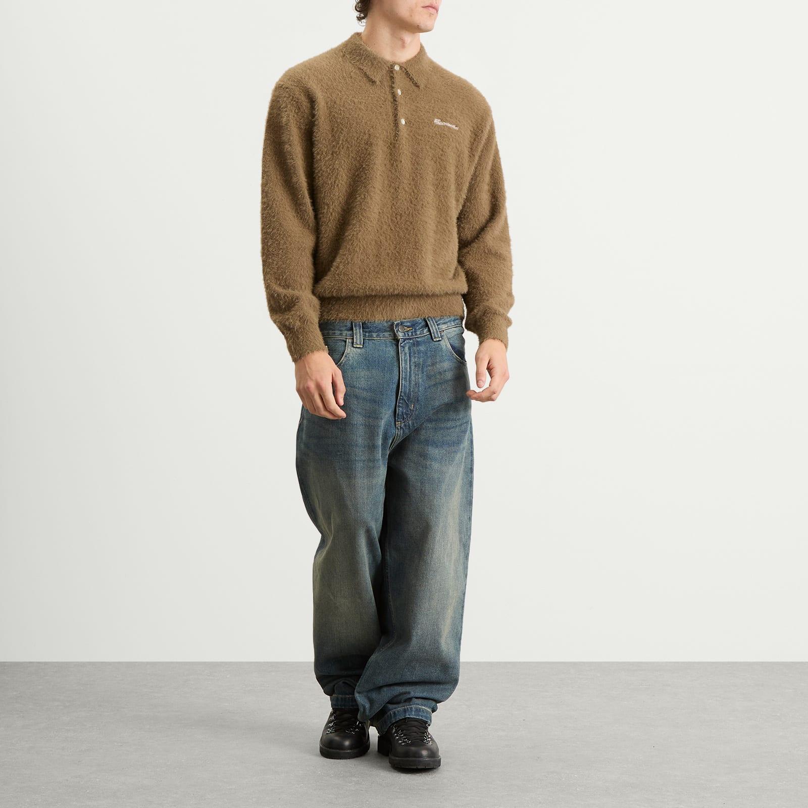thisisneverthat Sct-Logo Shaggy Knit Polo in Green for Men | Lyst UK