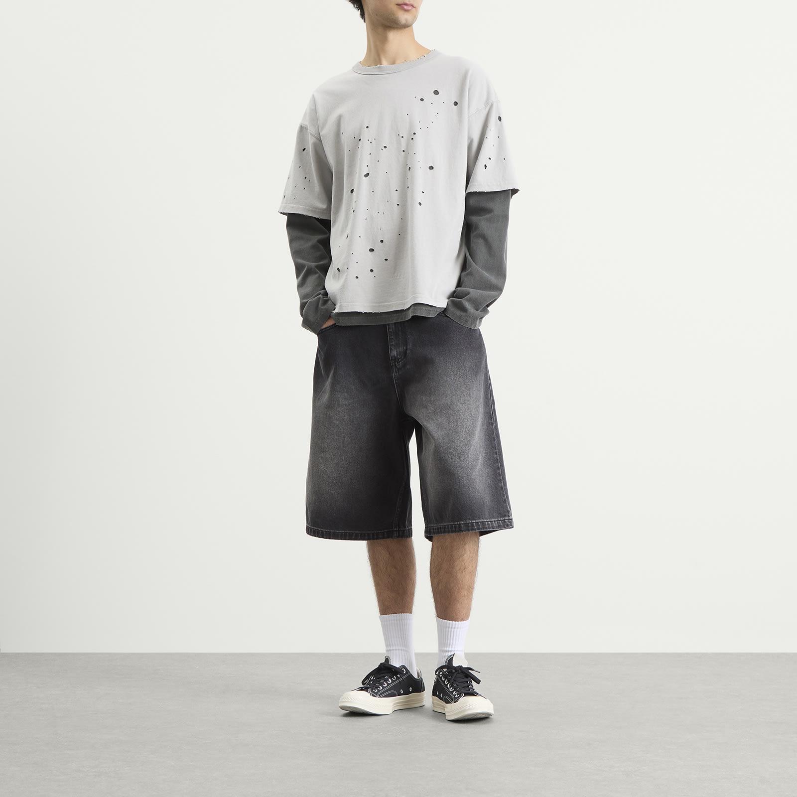 Beams Plus Layered Damage Long Sleeve T-Shirt in Gray for Men | Lyst