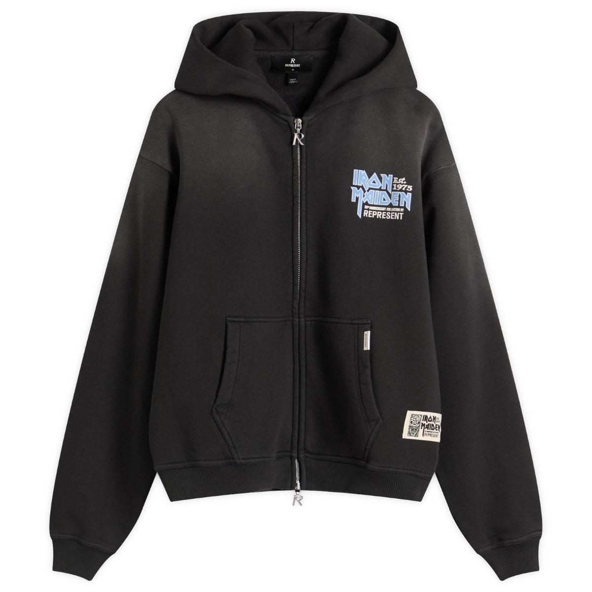 パーカー・フーディ REPRESENT IRON MAIDEN ANNIVERSARY FULL-ZIP HOODIE REPRESENT x Iron Maiden Men's Anniversary Full-Zip Hoodie