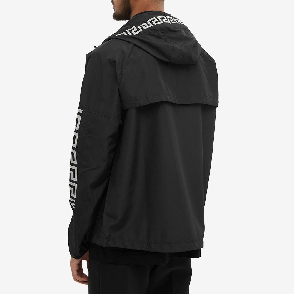 Versace Logo Hooded Greek Stripe Jacket in Black for Men | Lyst