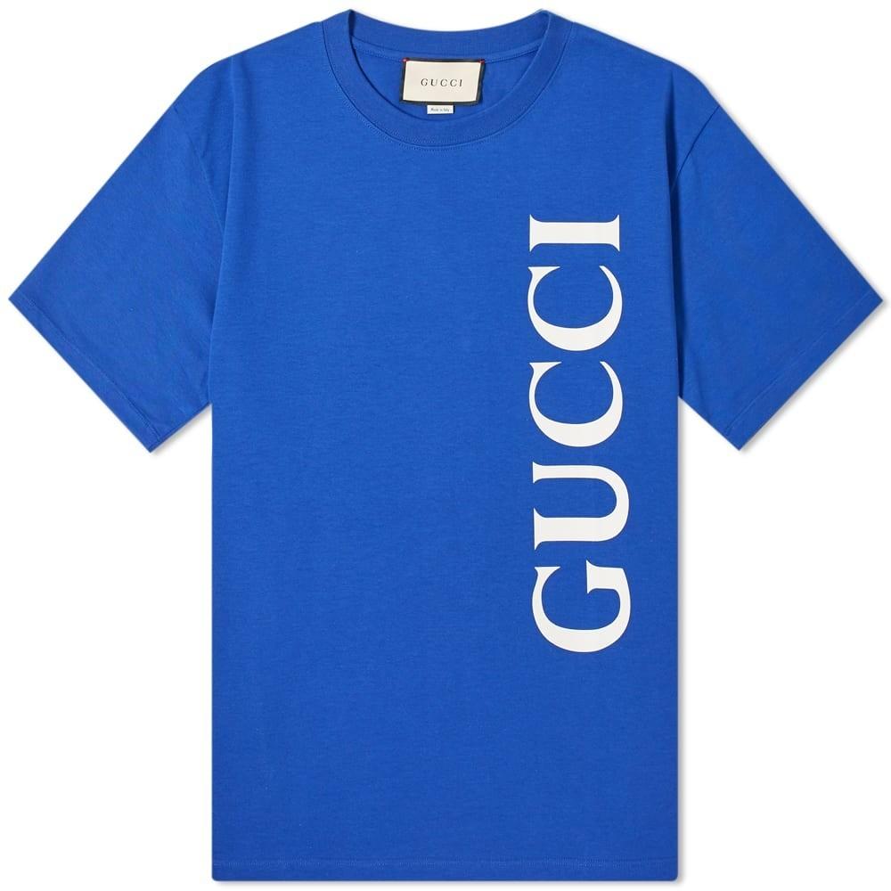 Gucci Logo-print Cotton-jersey T-shirt in Blue for Men - Save 40% - Lyst