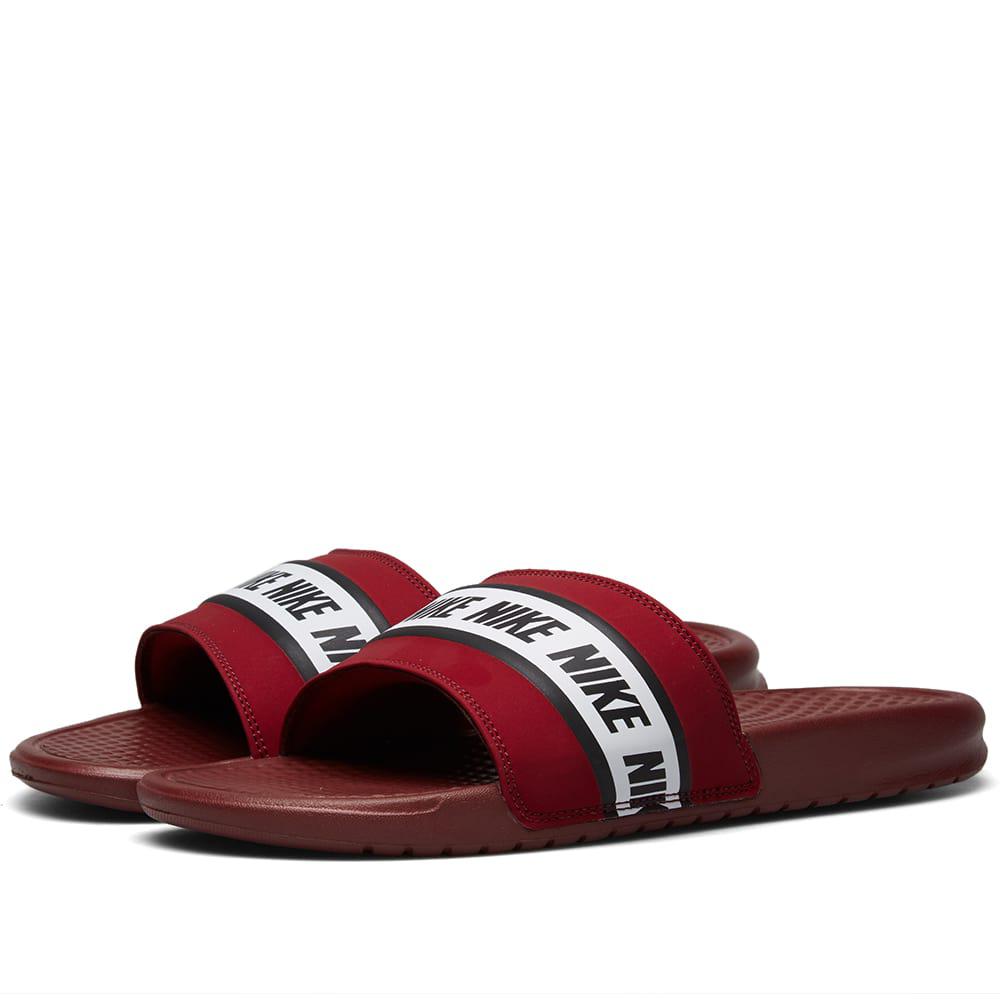 nike slides burgundy