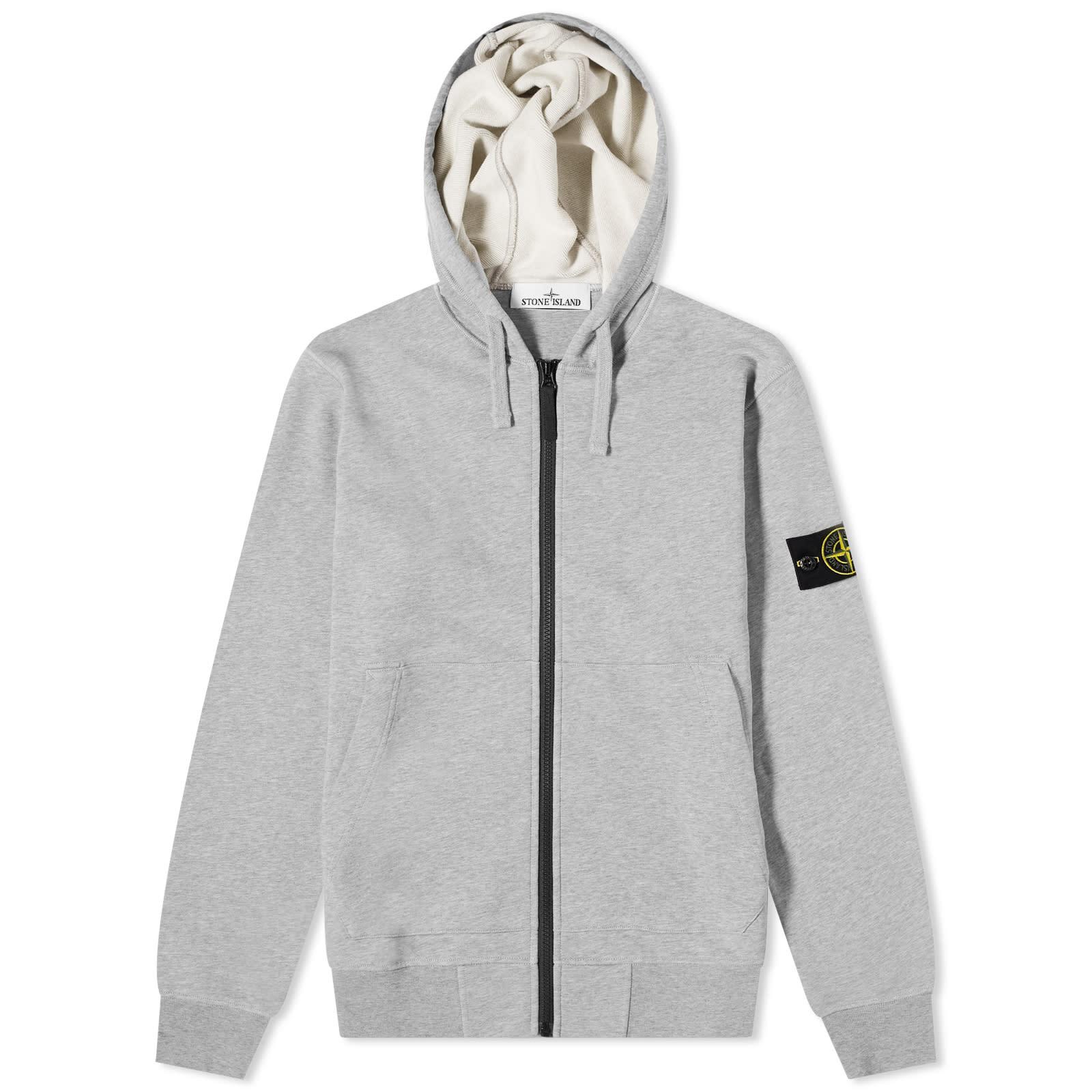 Stone Island Garment Dyed Zip Hoodie in Gray for Men Lyst