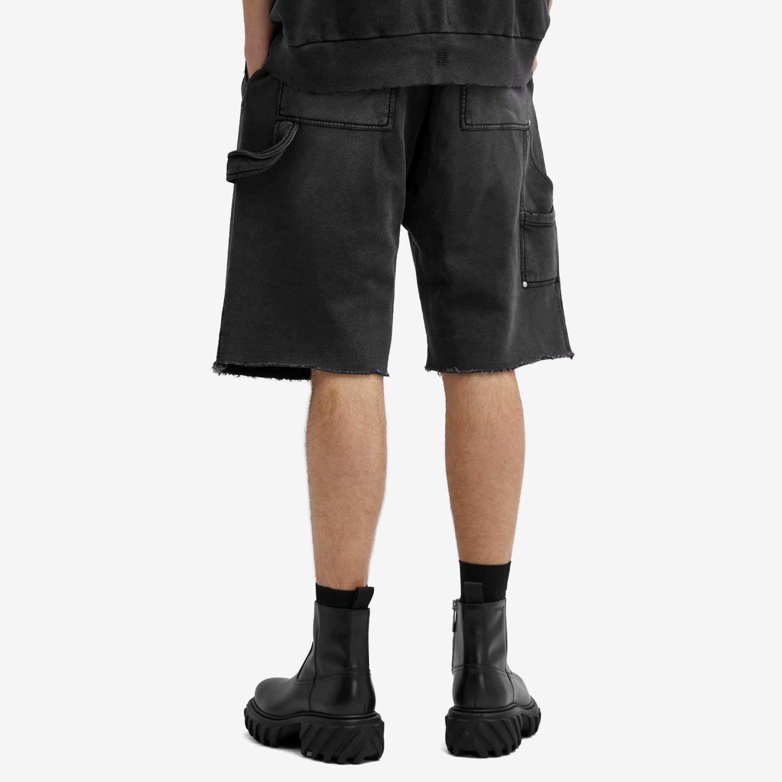 Givenchy Carpenter Faded Cotton Shorts in Black for Men | Lyst